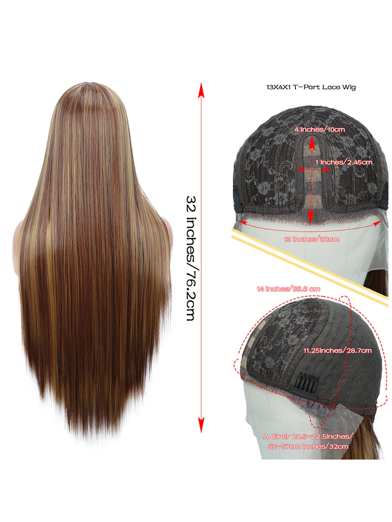 Beginner-Friendly 2633# 13*4*1 T-Synthetic Wig  30" Straight Yaki Texture Natural-Looking Everyday Wear