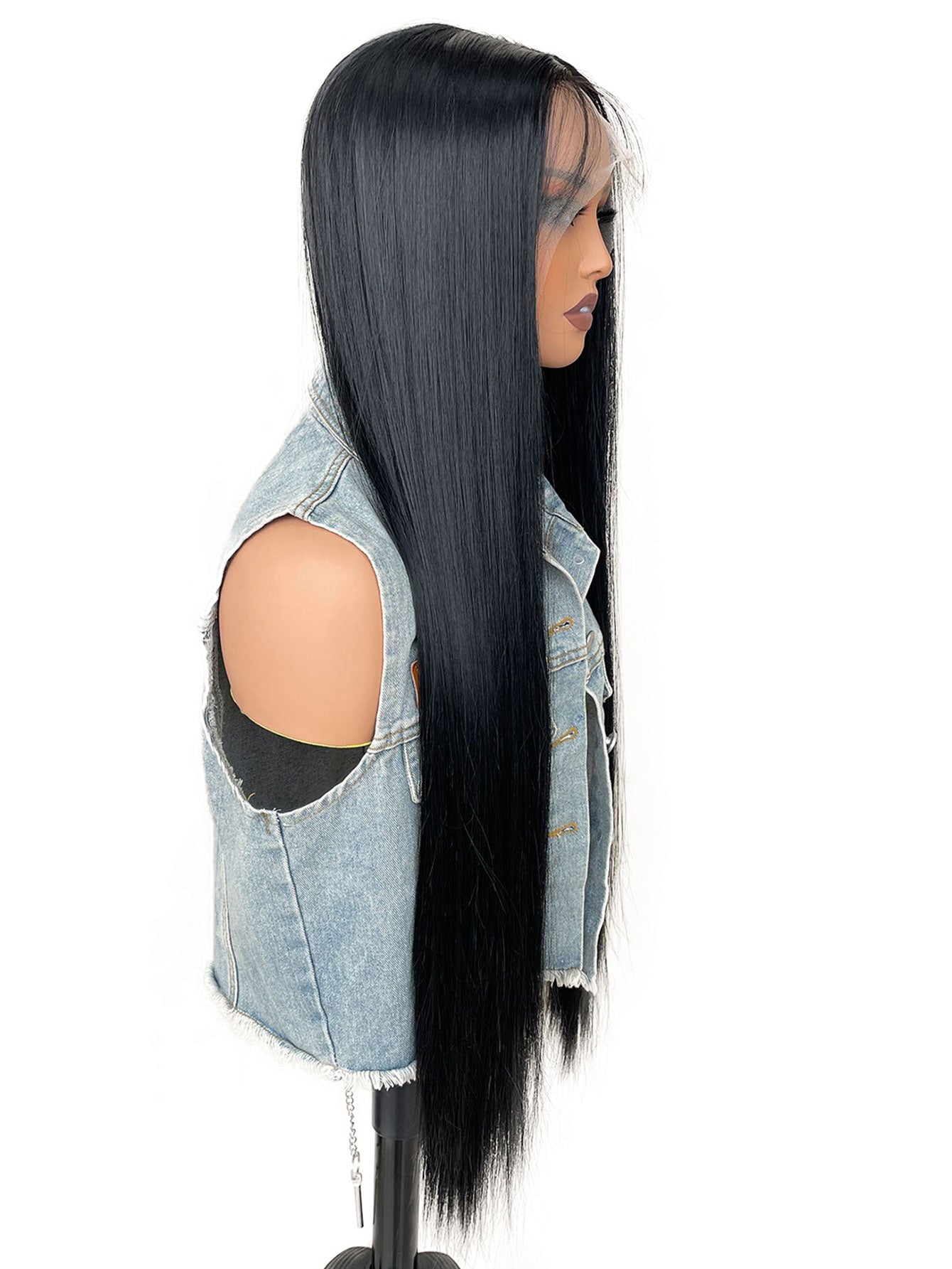 13*4*1 Fluffy, heat - resistant synthetic realistic hair HD Lace Front Super Long Straight strands multiple colors to choose from