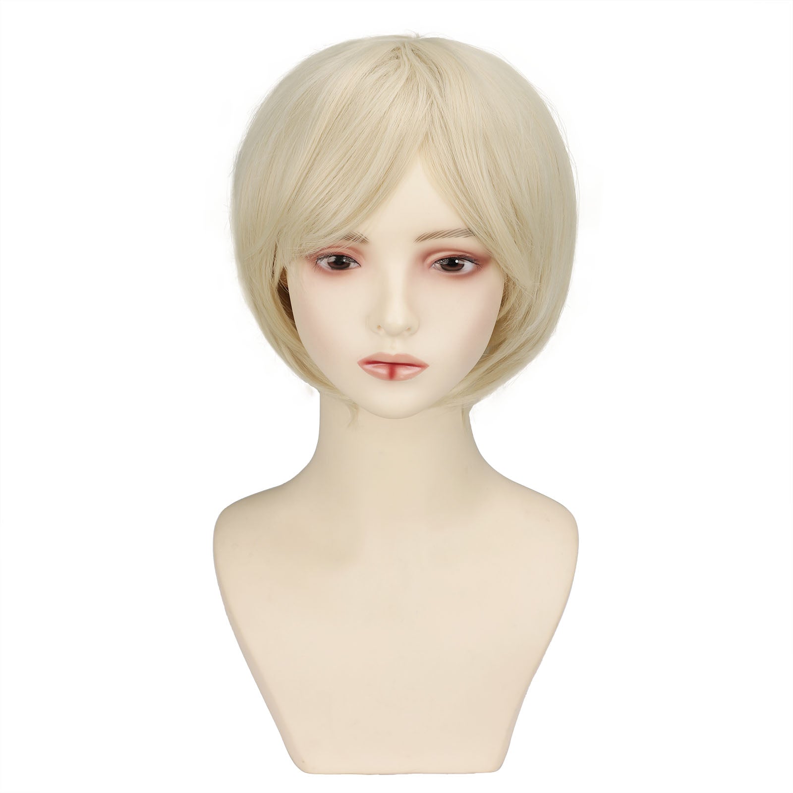 Chic Anime-Inspired Cosplay Wig for Women - Heat Resistant, Curly Ponytail with Bangs in Pink, Black, Blue, Blonde, Brown, Red | Perfect for Halloween & Costume Parties, Colorful, Double Clip, Daily Wear