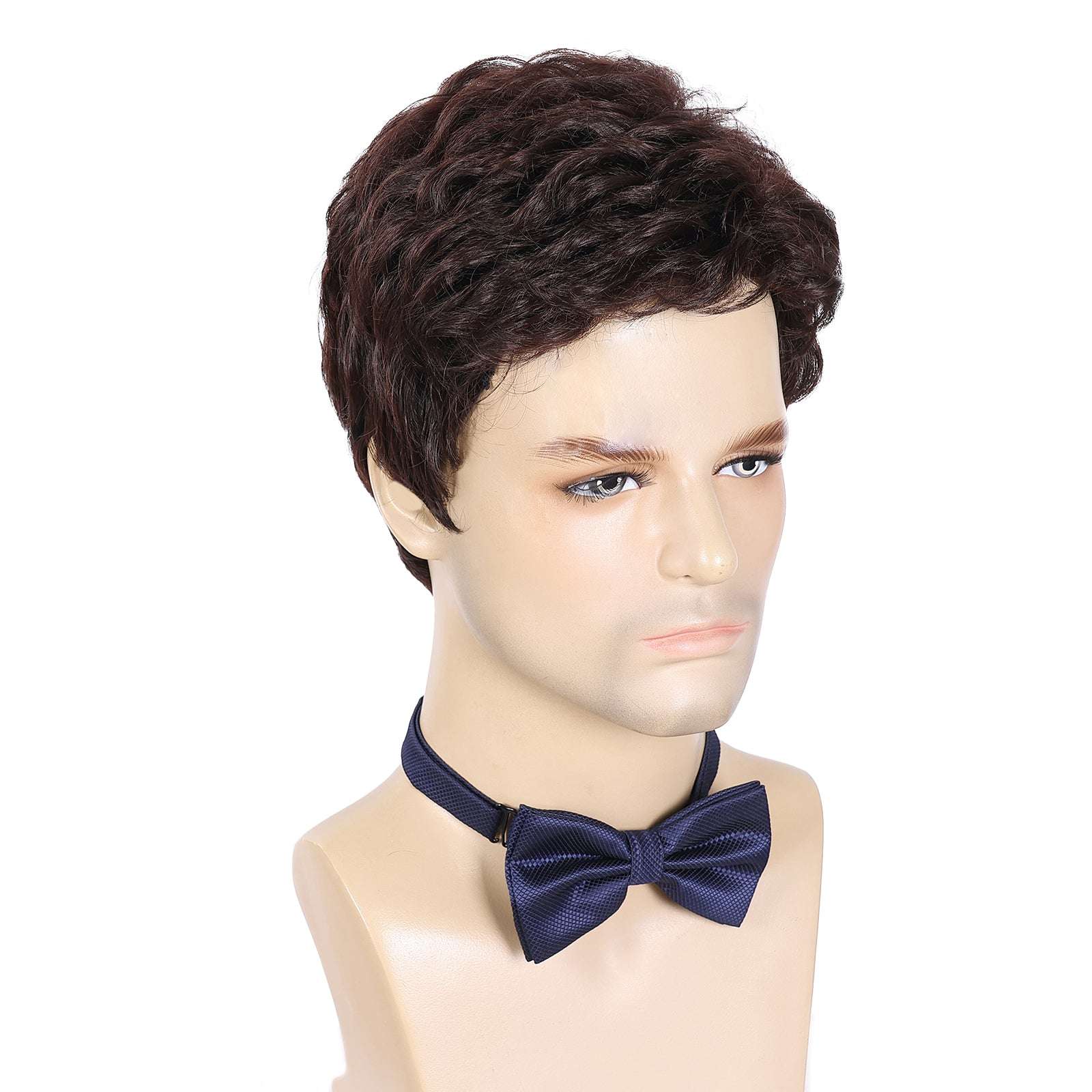 Middle-Aged Men's Wig – Heat-Resistant Material, Natural Gray Coverage