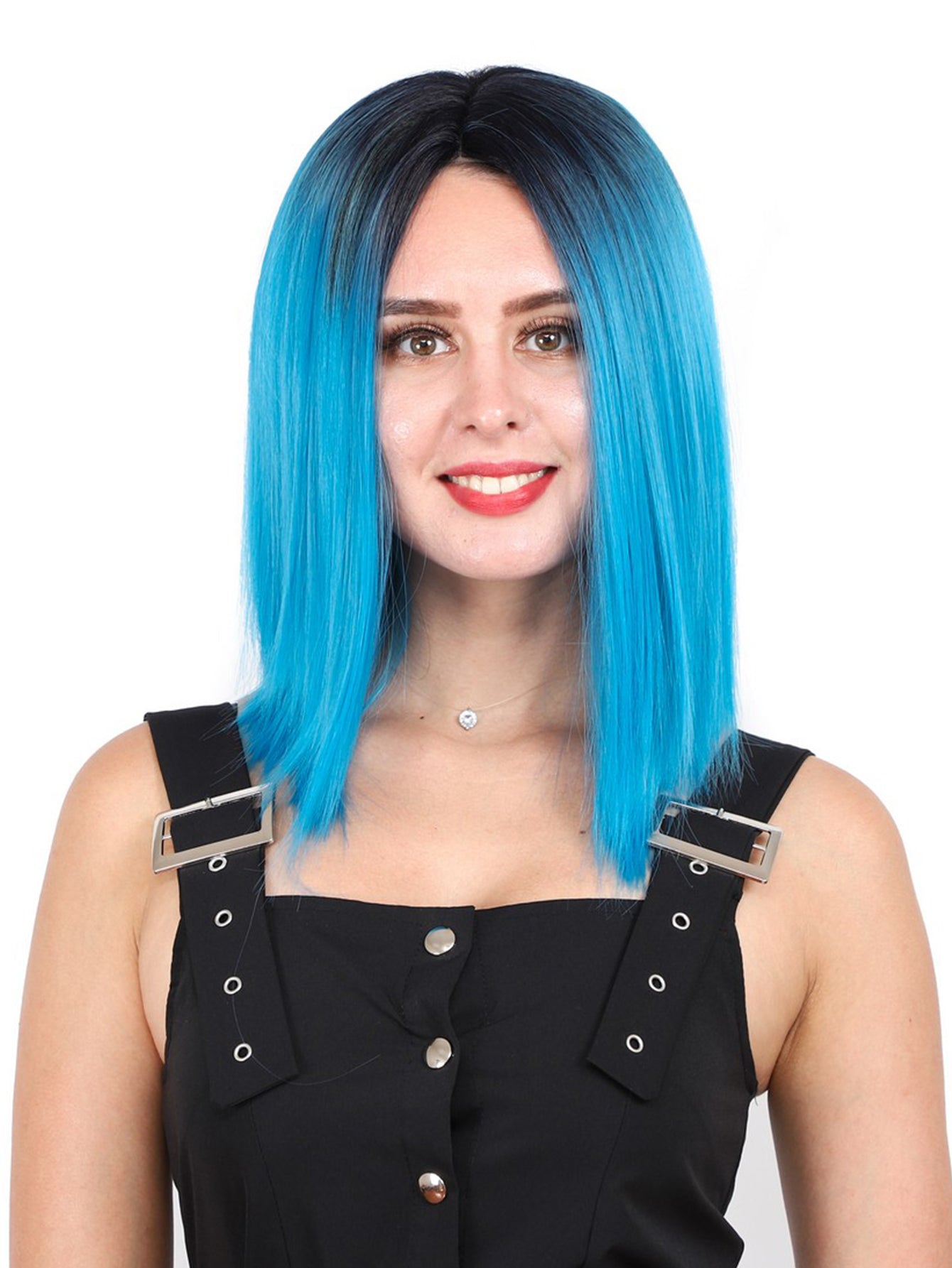 Factory direct sales. 12inch fashionable bob straight hair wigs made of heat - resistant fiber. Multiple colors available
