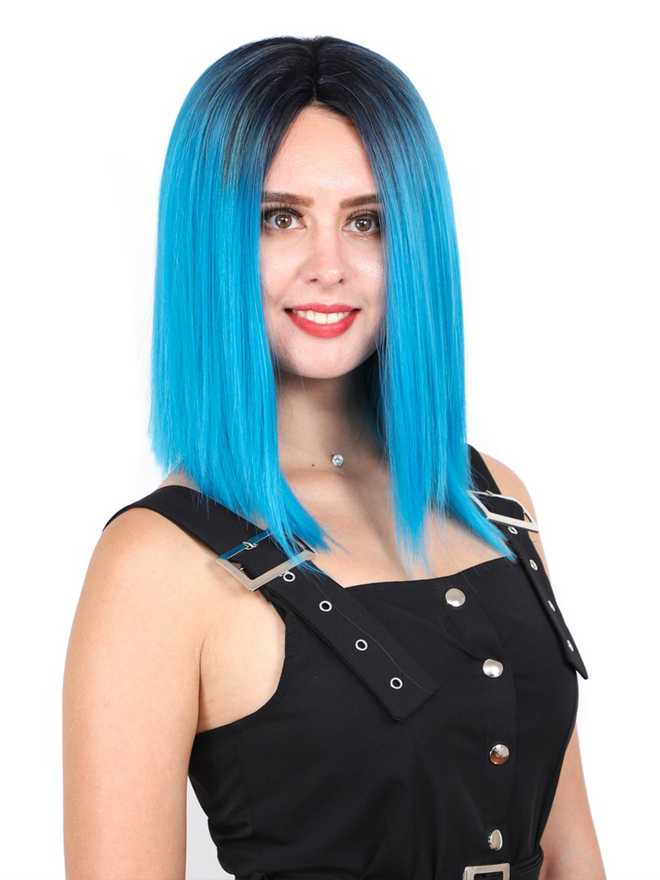 Factory direct sales. 12inch fashionable bob straight hair wigs made of heat - resistant fiber. Multiple colors available