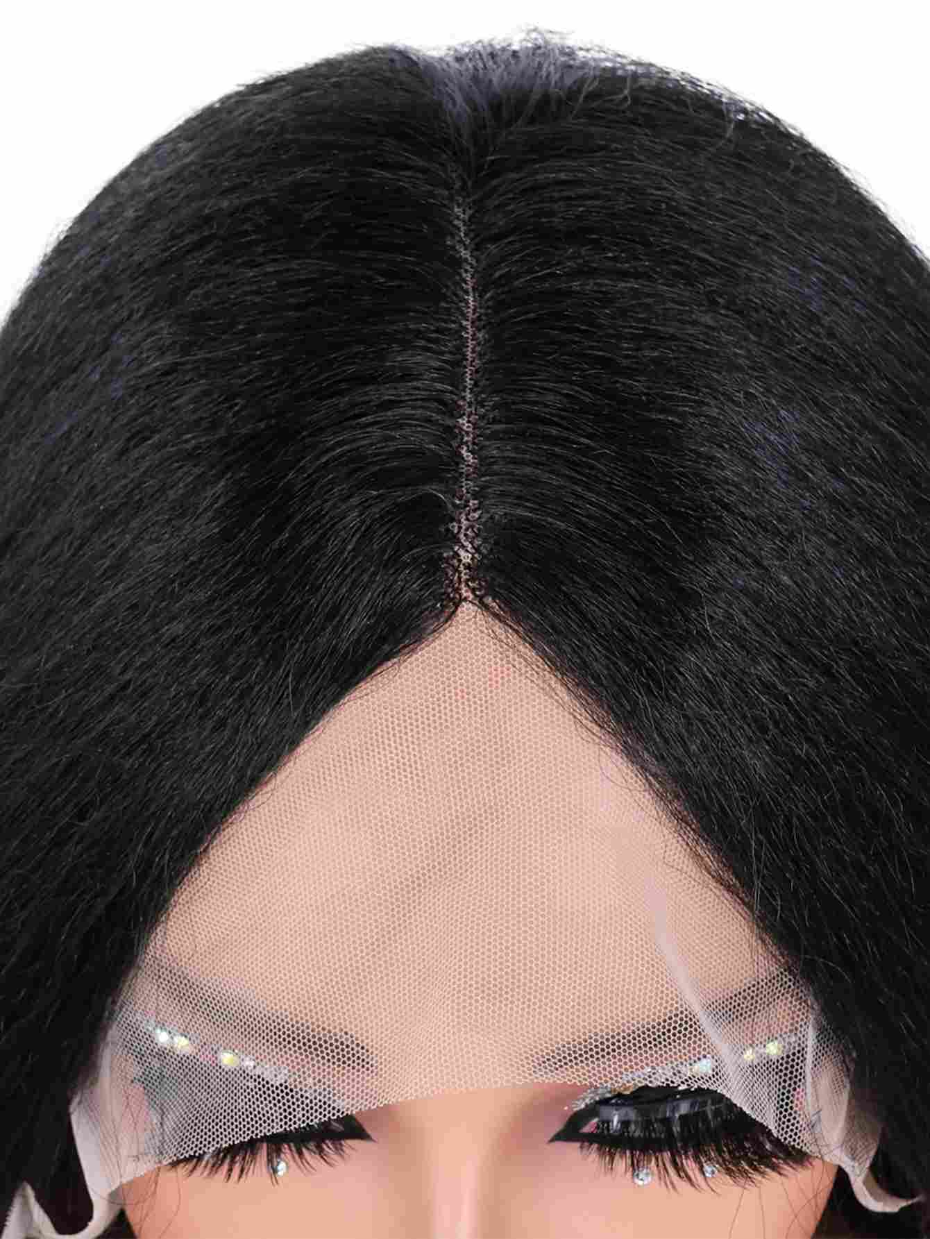 Long Yaki Straight Wig Synthetic Wig Beginners Friendly Heat Resistant 13*4*1 Lace Front Wig 200% Density