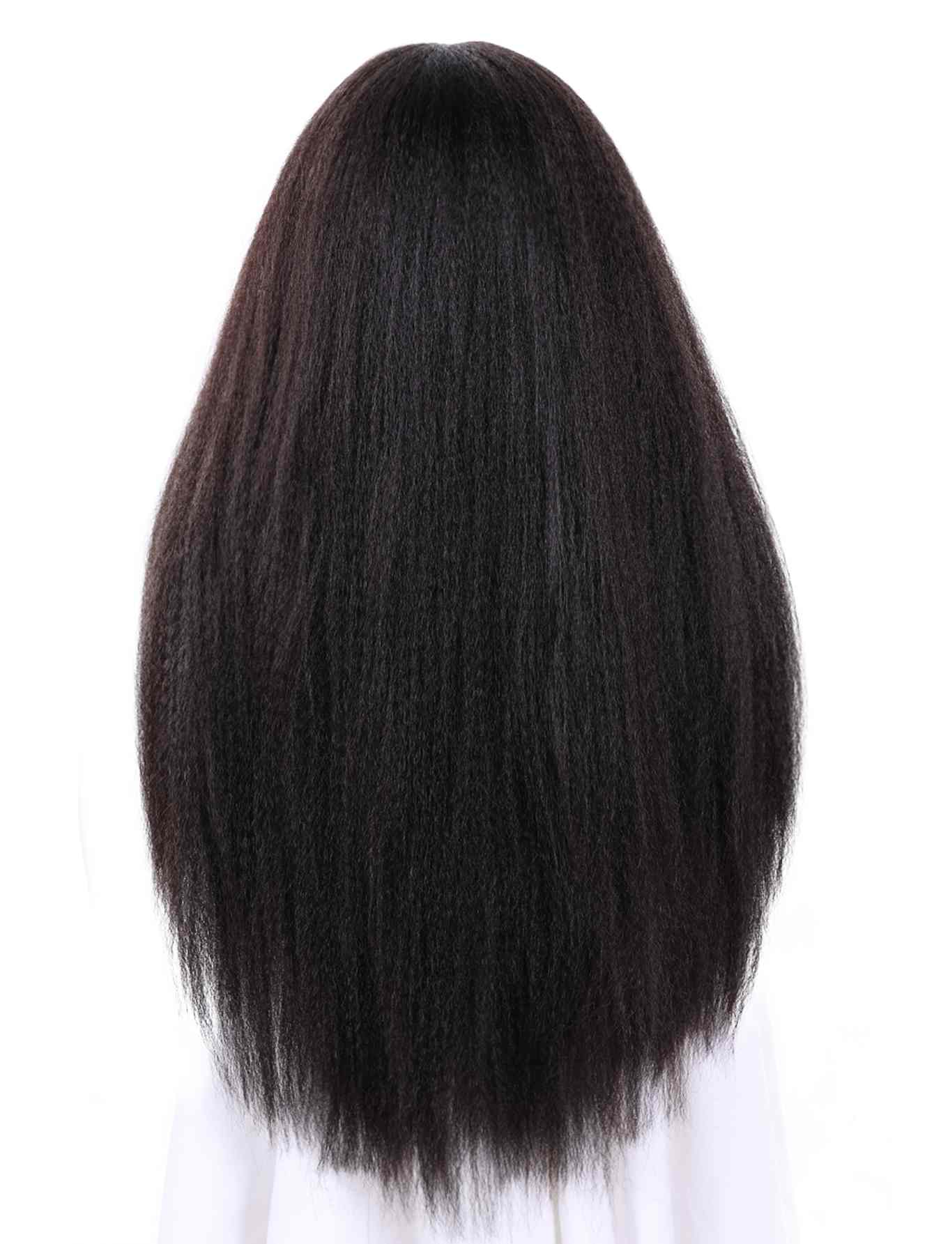 Long Yaki Straight Wig Synthetic Wig Beginners Friendly Heat Resistant 13*4*1 Lace Front Wig 200% Density