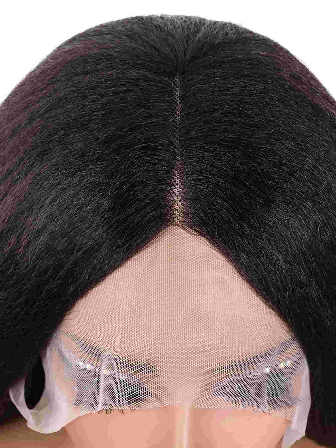 Long Yaki Straight Wig Synthetic Wig Beginners Friendly Heat Resistant 13*4*1 Lace Front Wig 200% Density