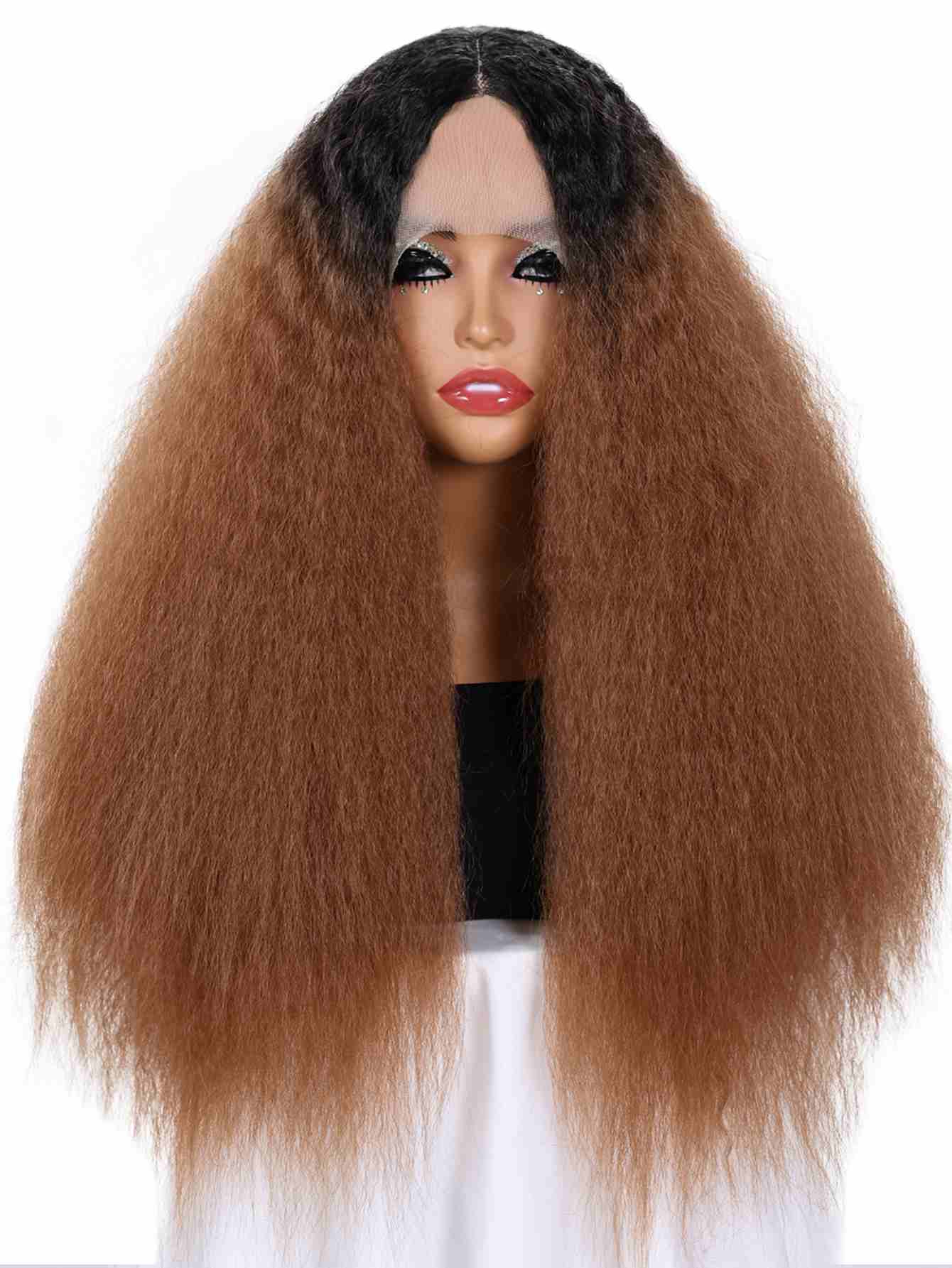 Long Yaki Straight Wig Synthetic Wig Beginners Friendly Heat Resistant 13*4*1 Lace Front Wig 200% Density