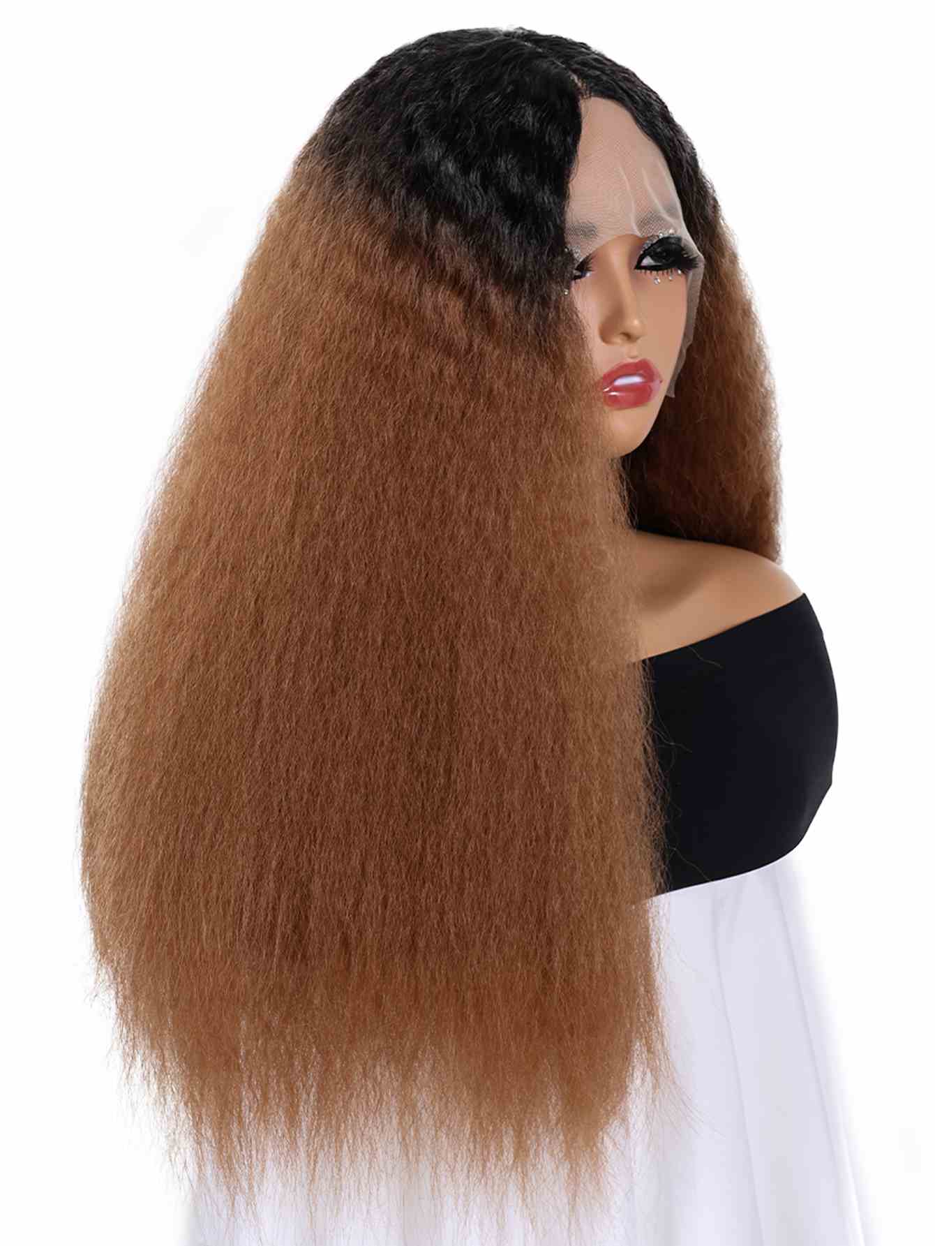 Long Yaki Straight Wig Synthetic Wig Beginners Friendly Heat Resistant 13*4*1 Lace Front Wig 200% Density
