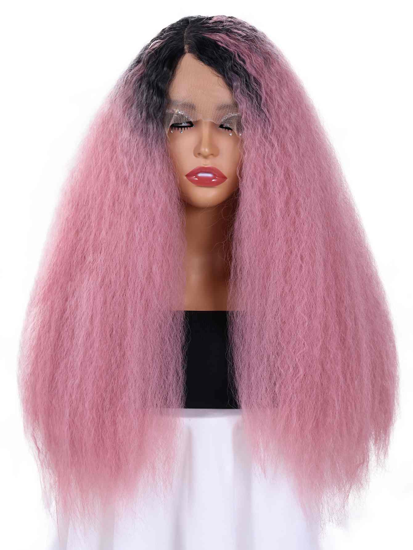 Long Yaki Straight Wig Synthetic Wig Beginners Friendly Heat Resistant 13*4*1 Lace Front Wig 200% Density