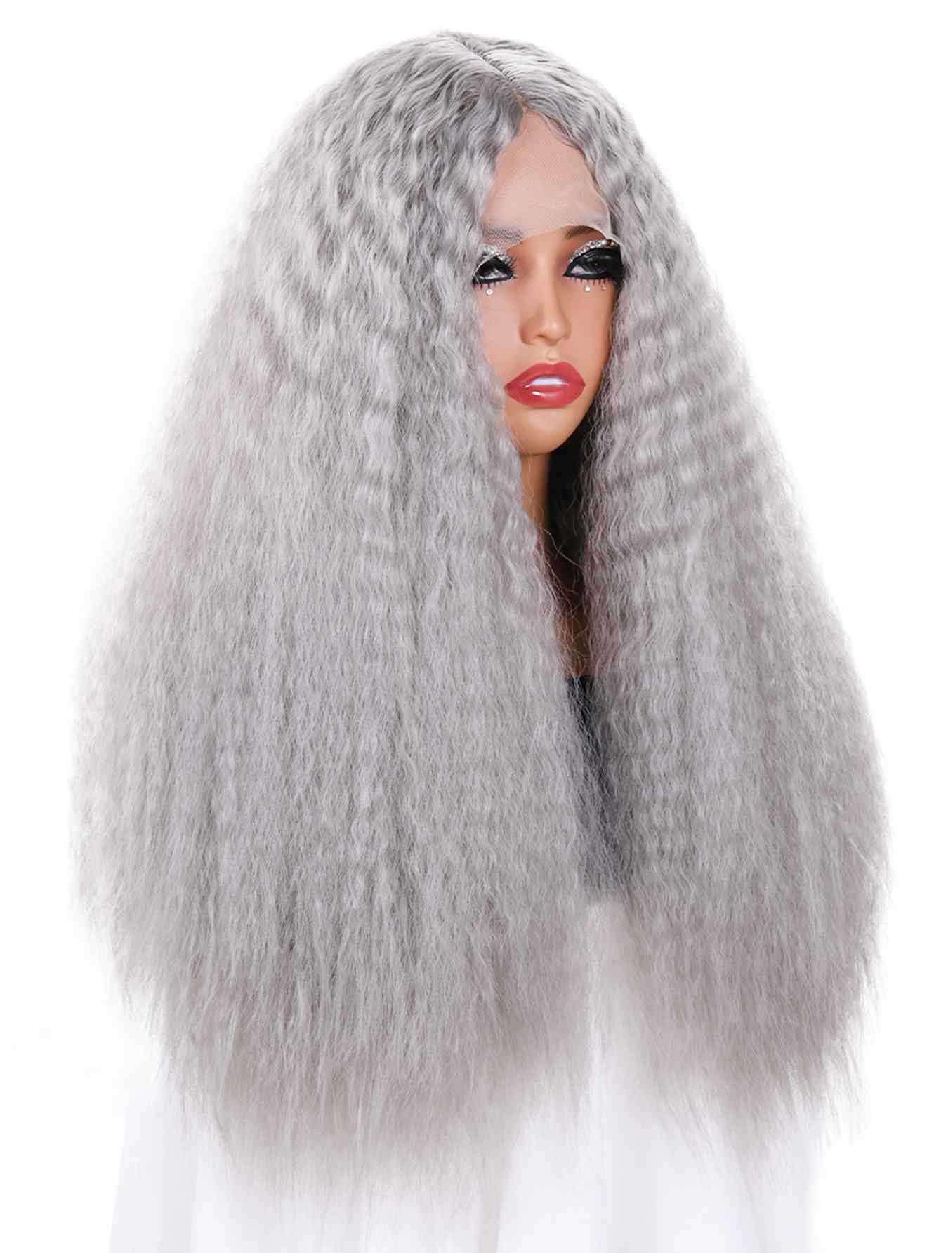 Long Yaki Straight Wig Synthetic Wig Beginners Friendly Heat Resistant 13*4*1 Lace Front Wig 200% Density