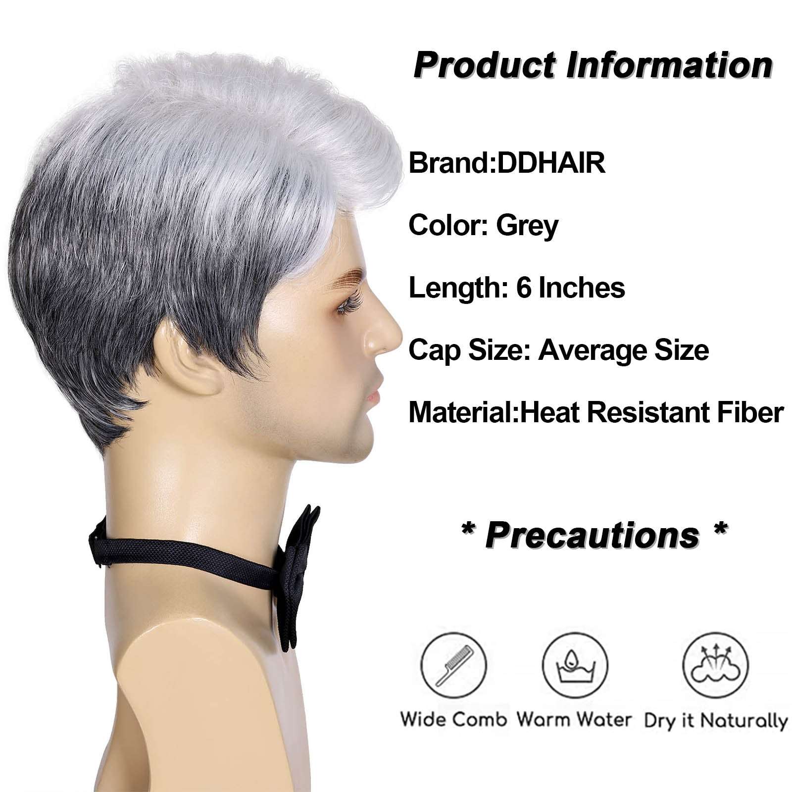 Everyday Wear Men's Wig – Heat-Resistant Synthetic Fiber, Easy Styling