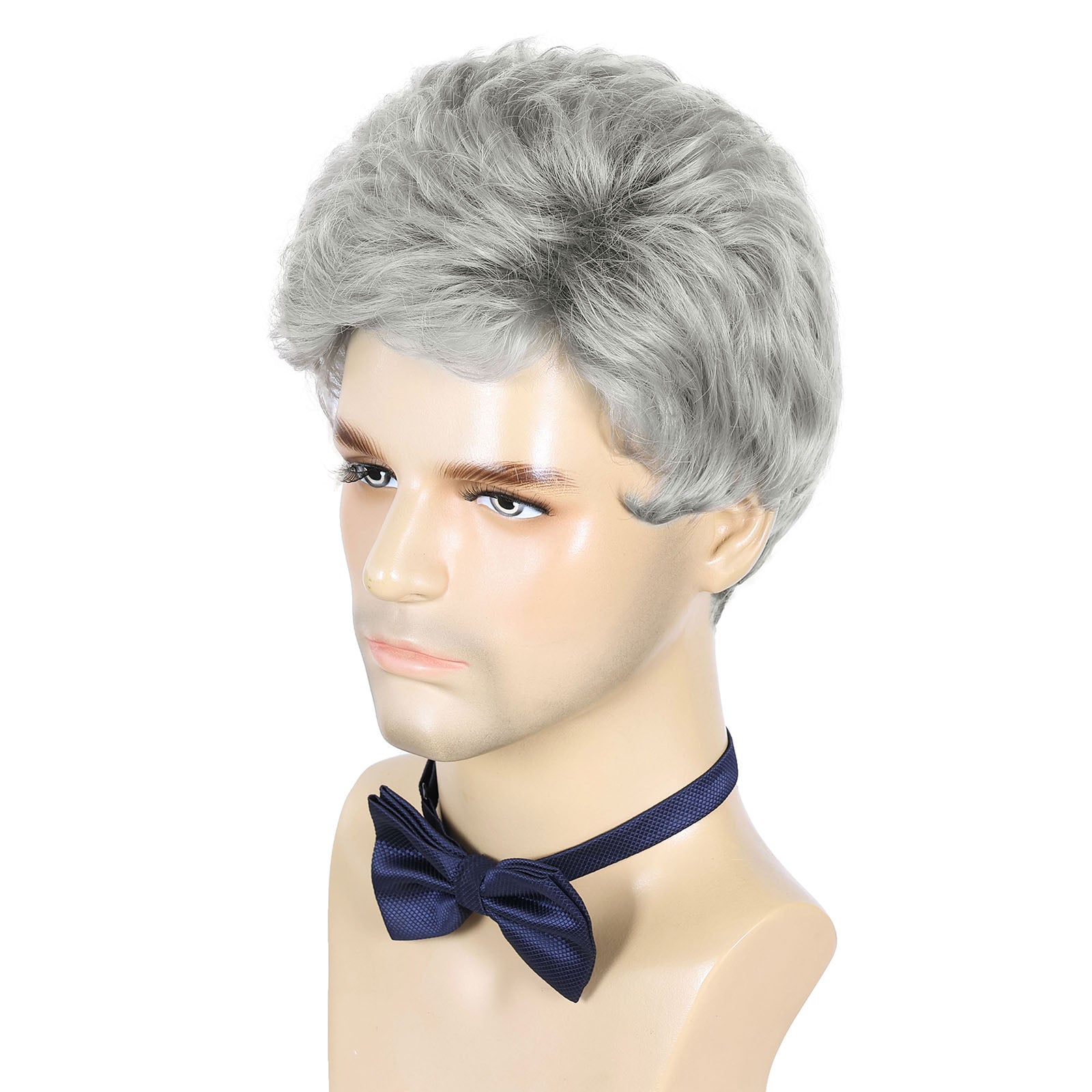 British Style Men's Wig – Heat-Resistant Material, Natural Wavy Design