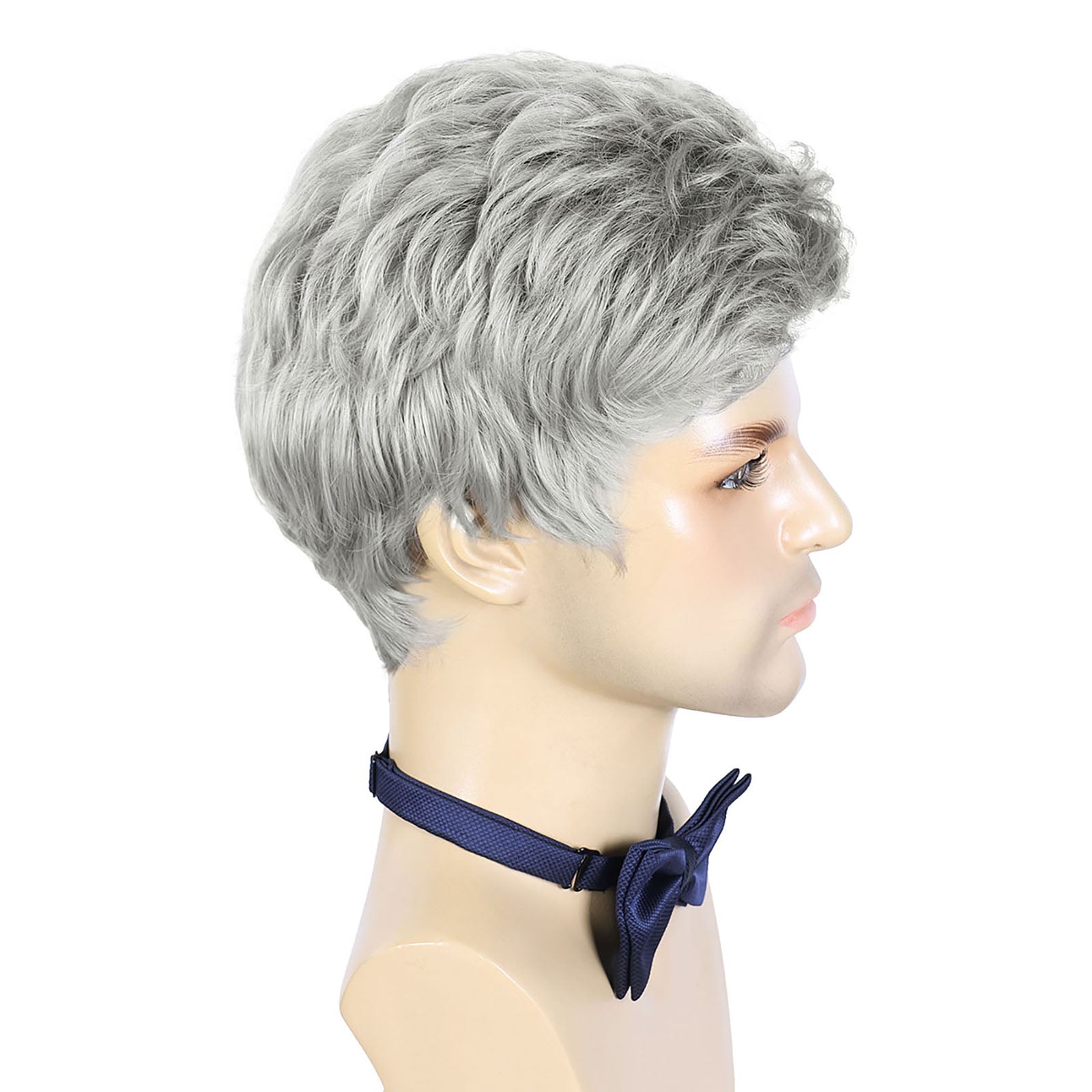 British Style Men's Wig – Heat-Resistant Material, Natural Wavy Design