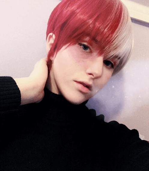 Cosplay Todoroki anime Short Half Silver White Half Red Cosplay Temperature Synthetic Wig