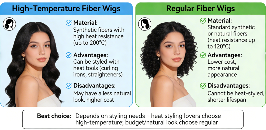 High-Temperature Fiber vs. Regular Fiber Wigs: Which One is Better?