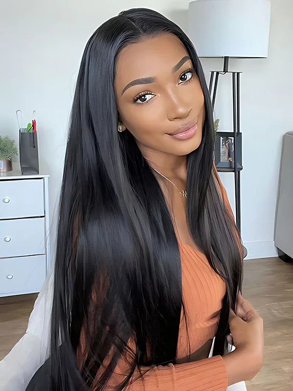 13*4*1 Fluffy, heat - resistant synthetic realistic hair HD Lace Front Super Long Straight strands multiple colors to choose from
