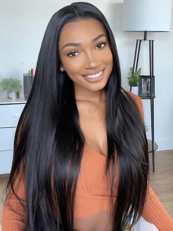 13*4*1 Fluffy, heat - resistant synthetic realistic hair HD Lace Front Super Long Straight strands multiple colors to choose from