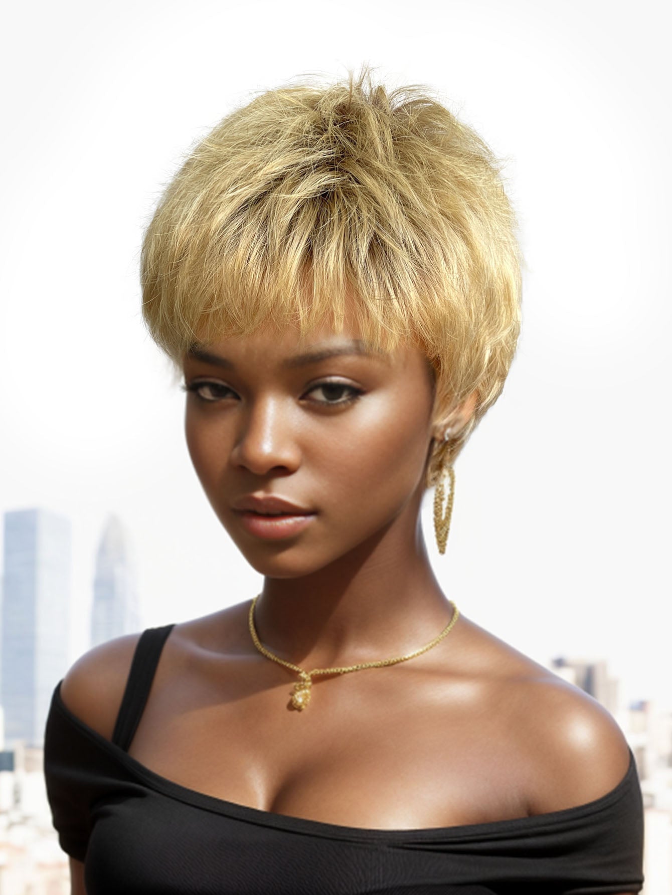 Youthful girl multi - colored wig - Fluffy, heat - resistant synthetic realistic hair strands, with multiple colors to choose from