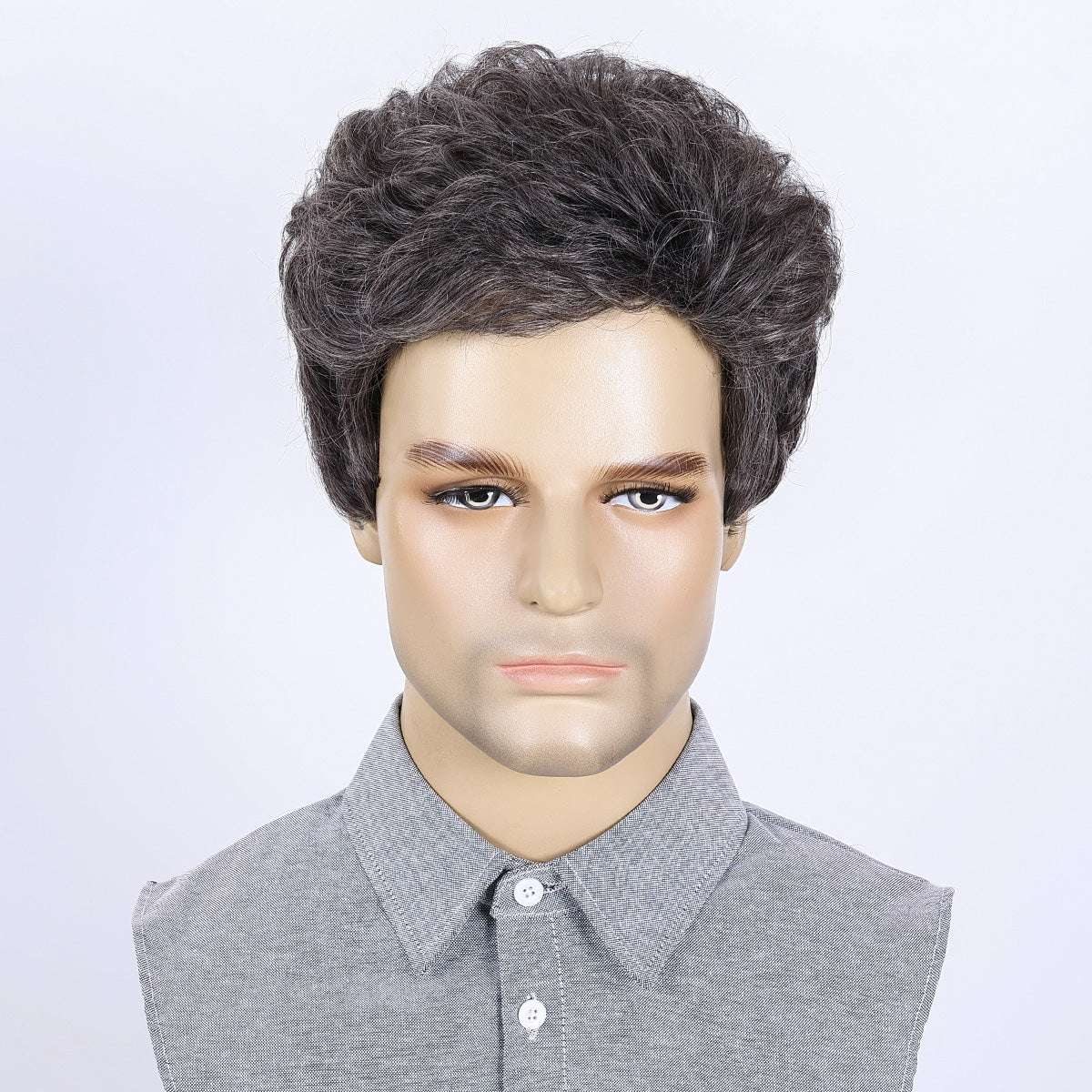 Modern Classic Men's Wig – Heat-Resistant Synthetic Hair, Simple Styling