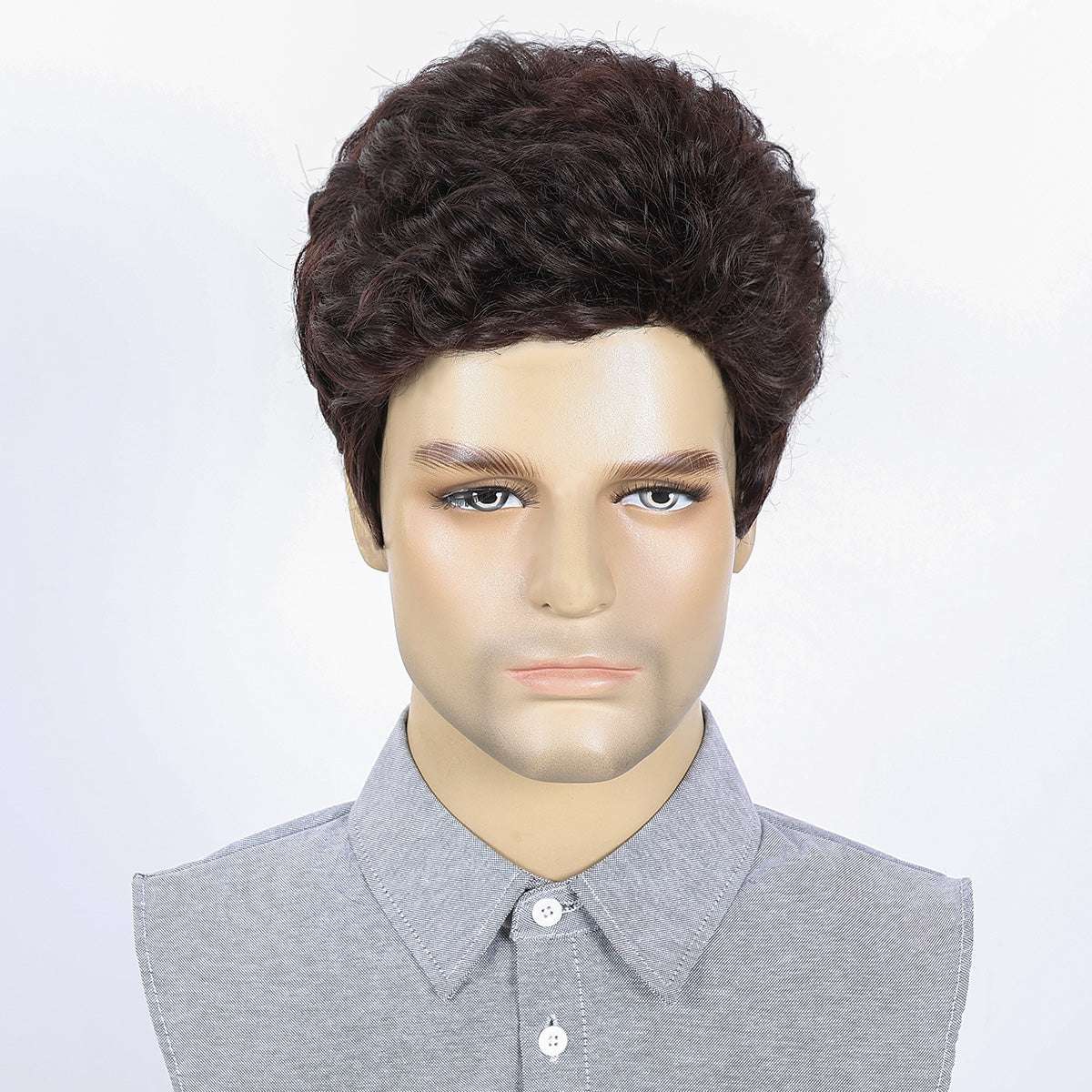 Modern Classic Men's Wig – Heat-Resistant Synthetic Hair, Simple Styling