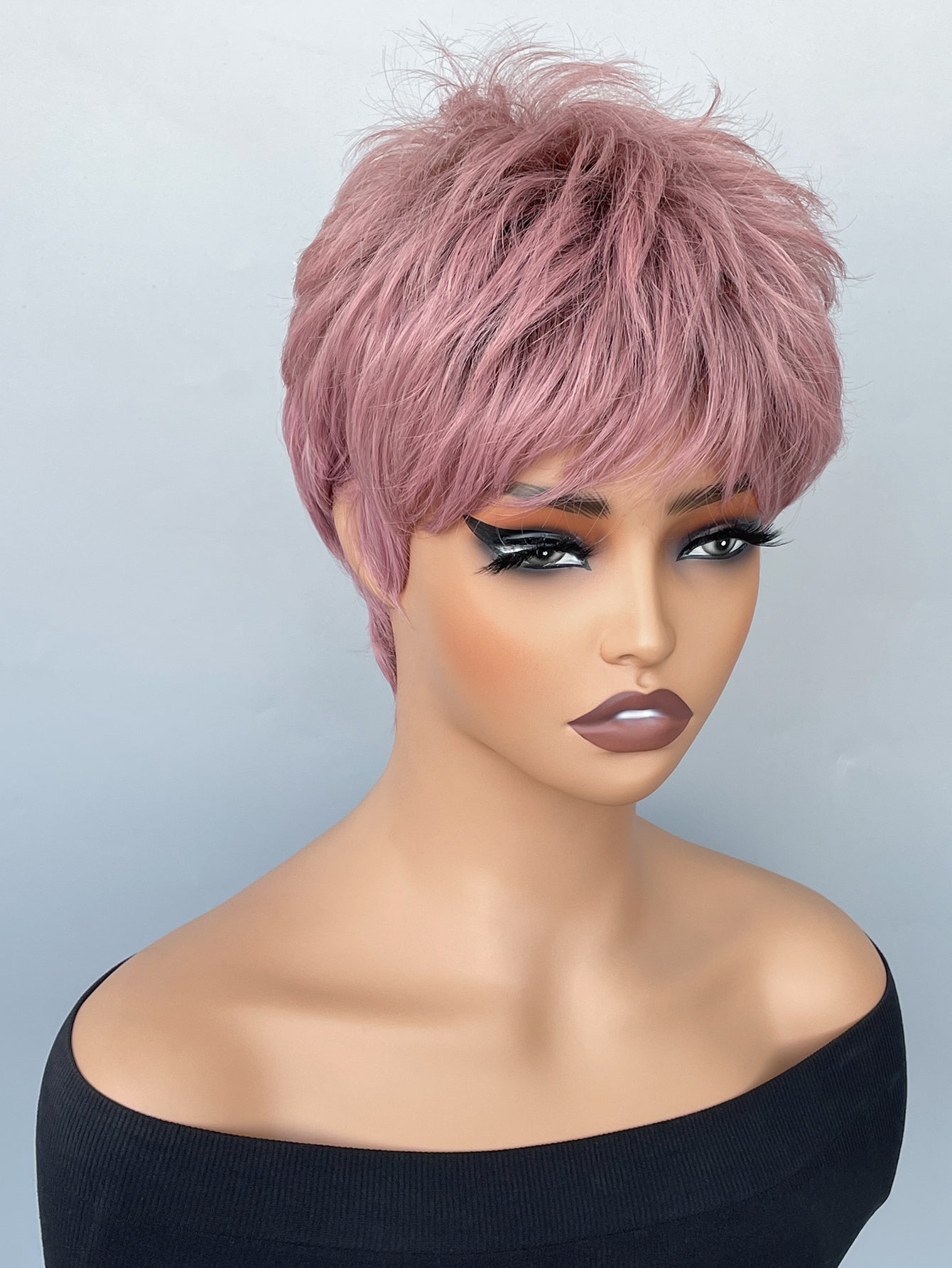 Youthful girl multi - colored wig - Fluffy, heat - resistant synthetic realistic hair strands, with multiple colors to choose from