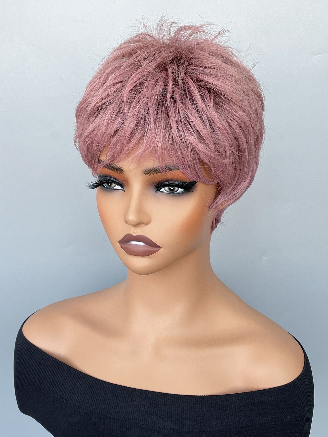 Youthful girl multi - colored wig - Fluffy, heat - resistant synthetic realistic hair strands, with multiple colors to choose from