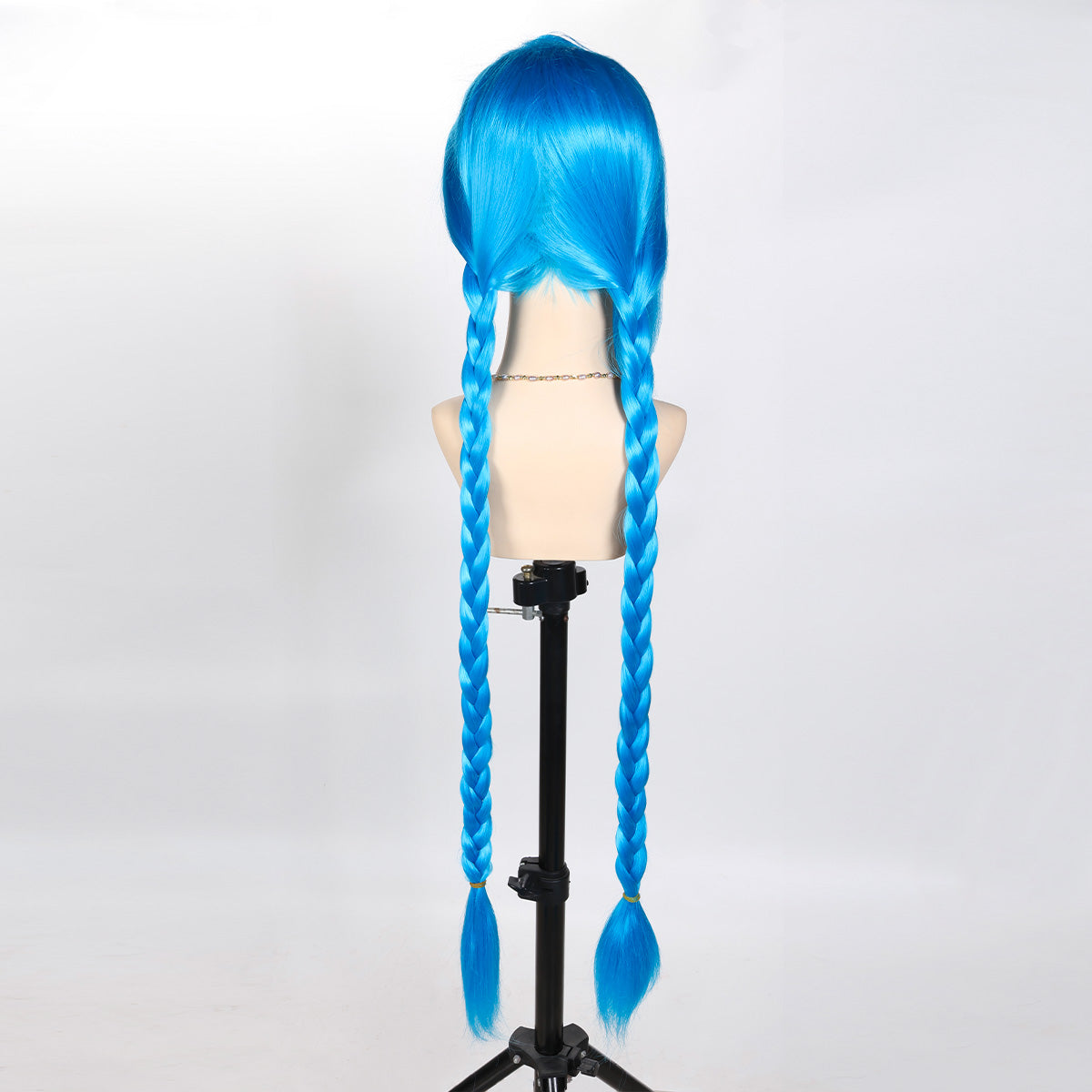 OYSRONG Anime 53.15'' Jinx Cosplay Costume Wig Long Blue Color Heat Resistant Wig