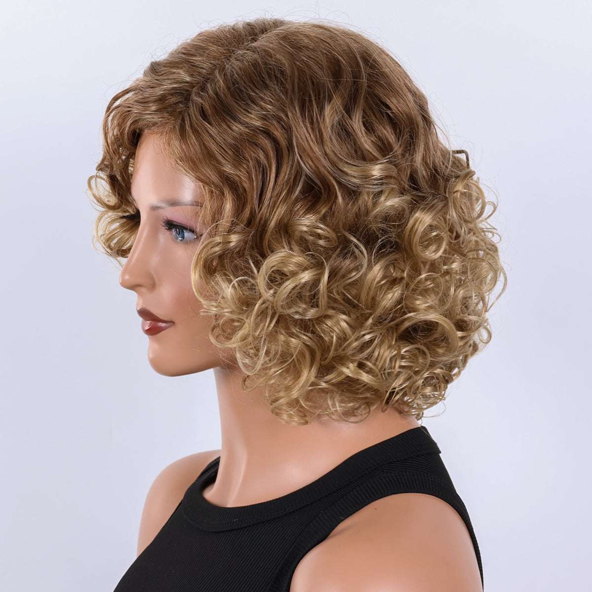 Daily Wear Fluffy Bob Wig – Realistic Hair Strands, Heat-Resistant