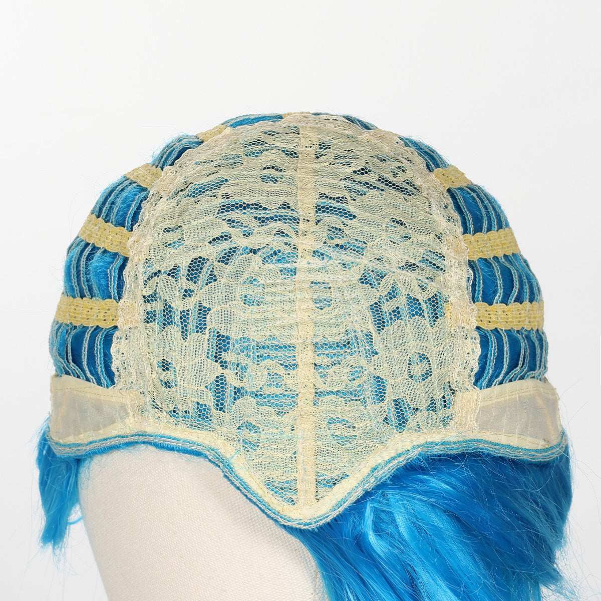 OYSRONG Anime 53.15'' Jinx Cosplay Costume Wig Long Blue Color Heat Resistant Wig