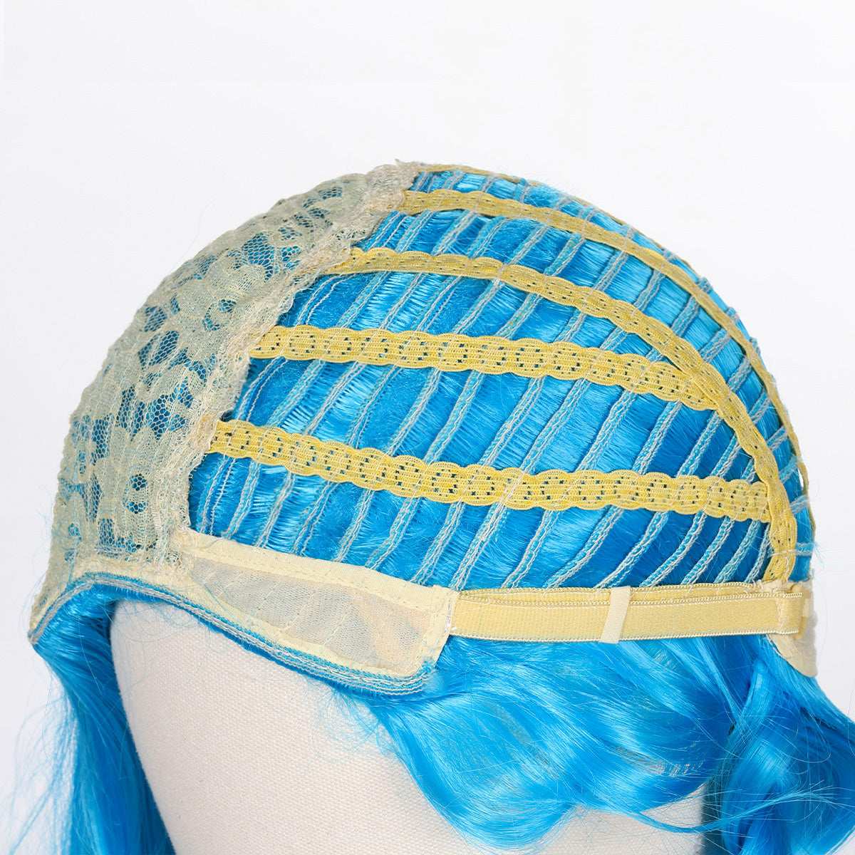 OYSRONG Anime 53.15'' Jinx Cosplay Costume Wig Long Blue Color Heat Resistant Wig