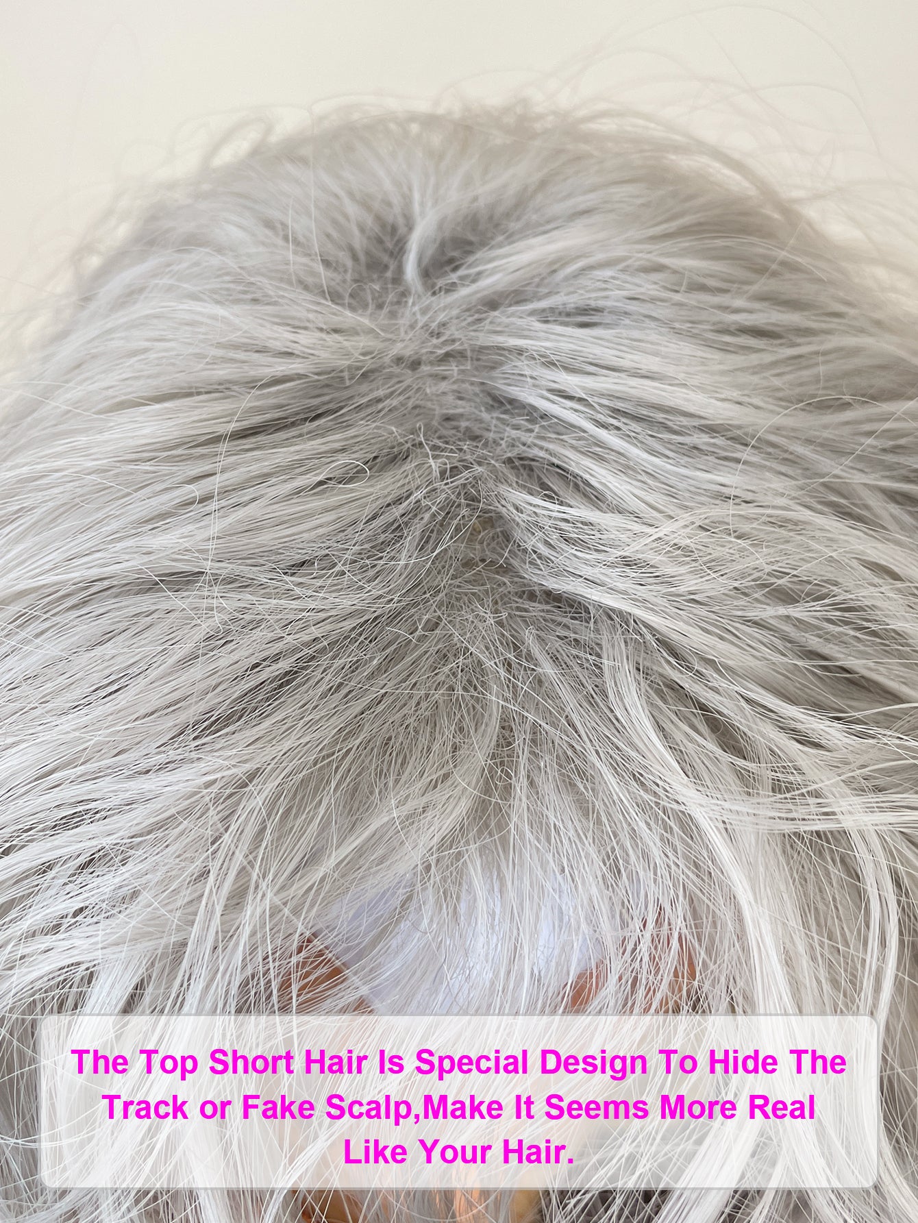 8 Inch Water Wave Wig with Bangs Ladies Gray Wet Hair Waves Synthetic Long Natural Wave Wig Role Play Wig Color Costume Wig