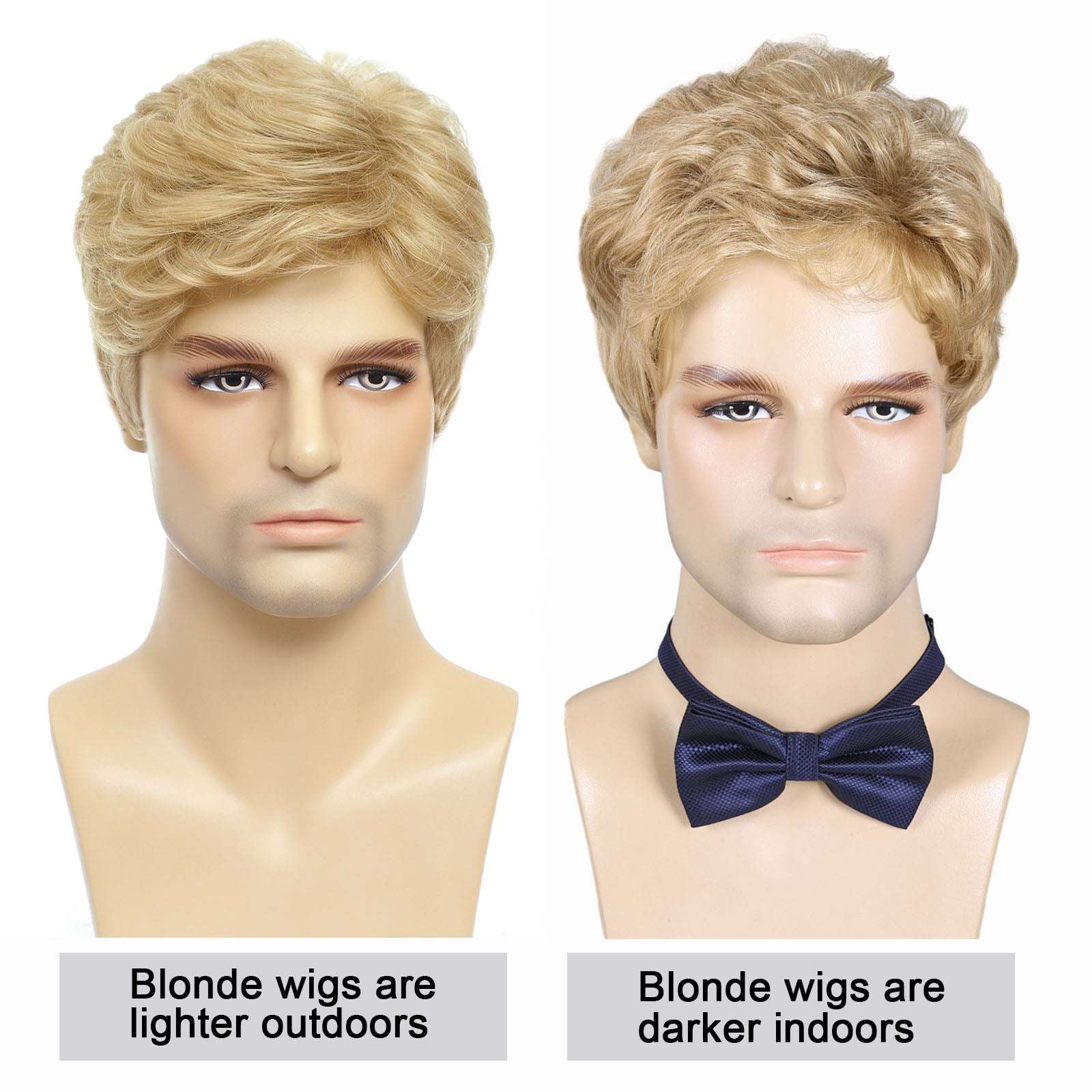 Realistic Men's Wig – Heat-Resistant Synthetic Fiber, Dyeable & Styleable