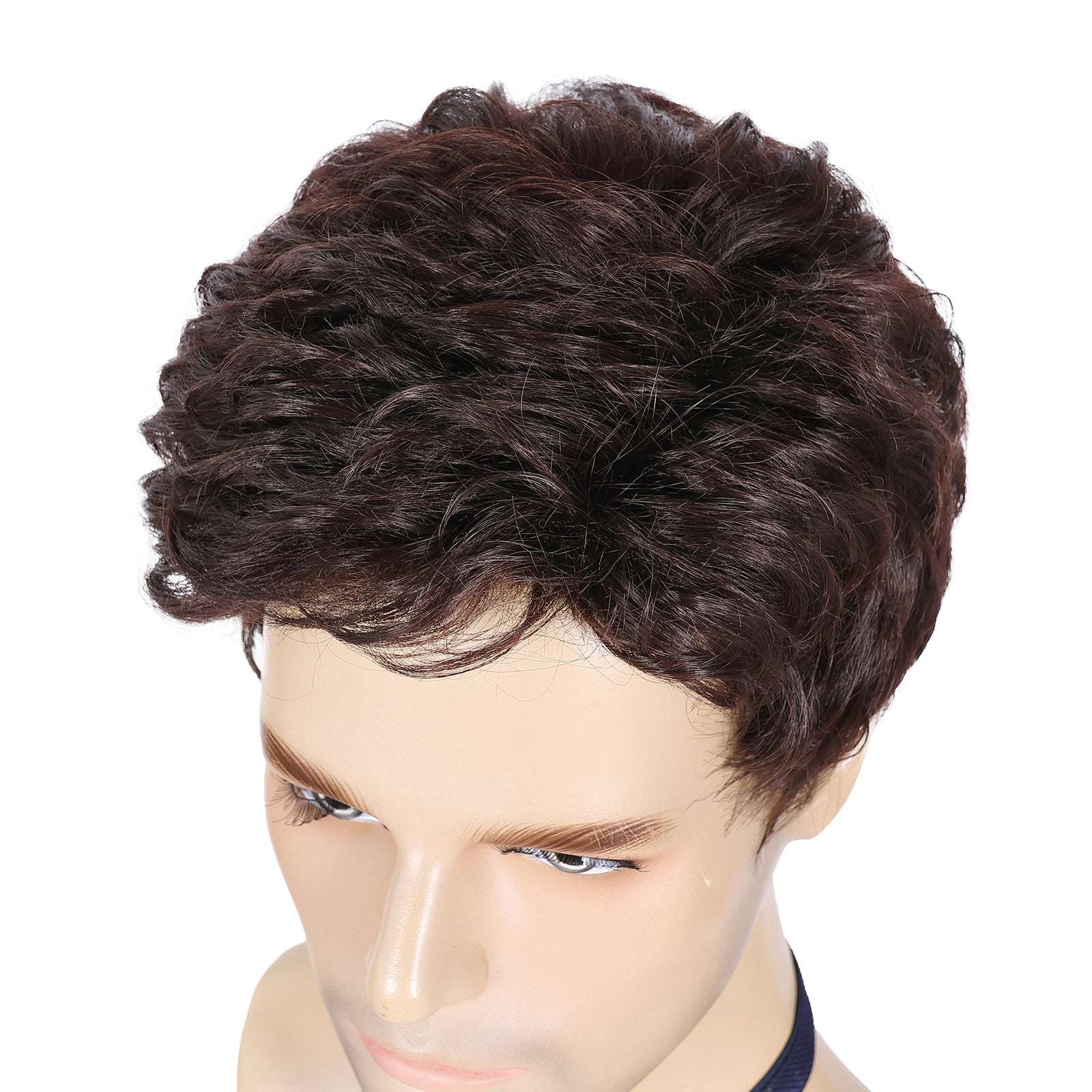 Middle-Aged Men's Wig – Heat-Resistant Material, Natural Gray Coverage