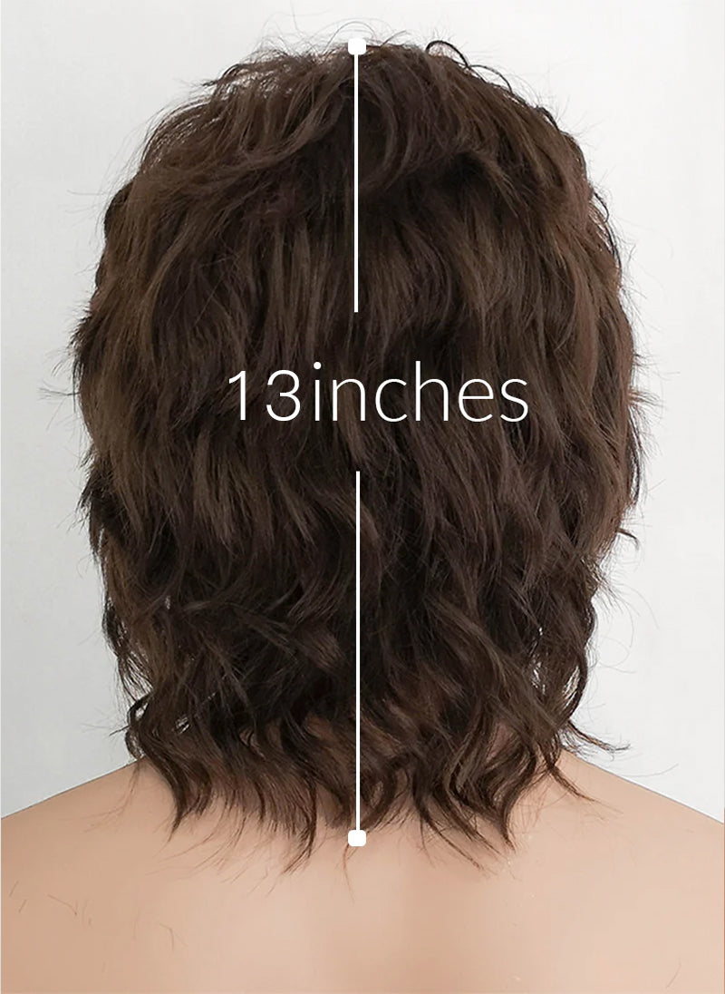 Stranger things Steve Harrington Brunette Wavy Lace Front Synthetic Men's Wig