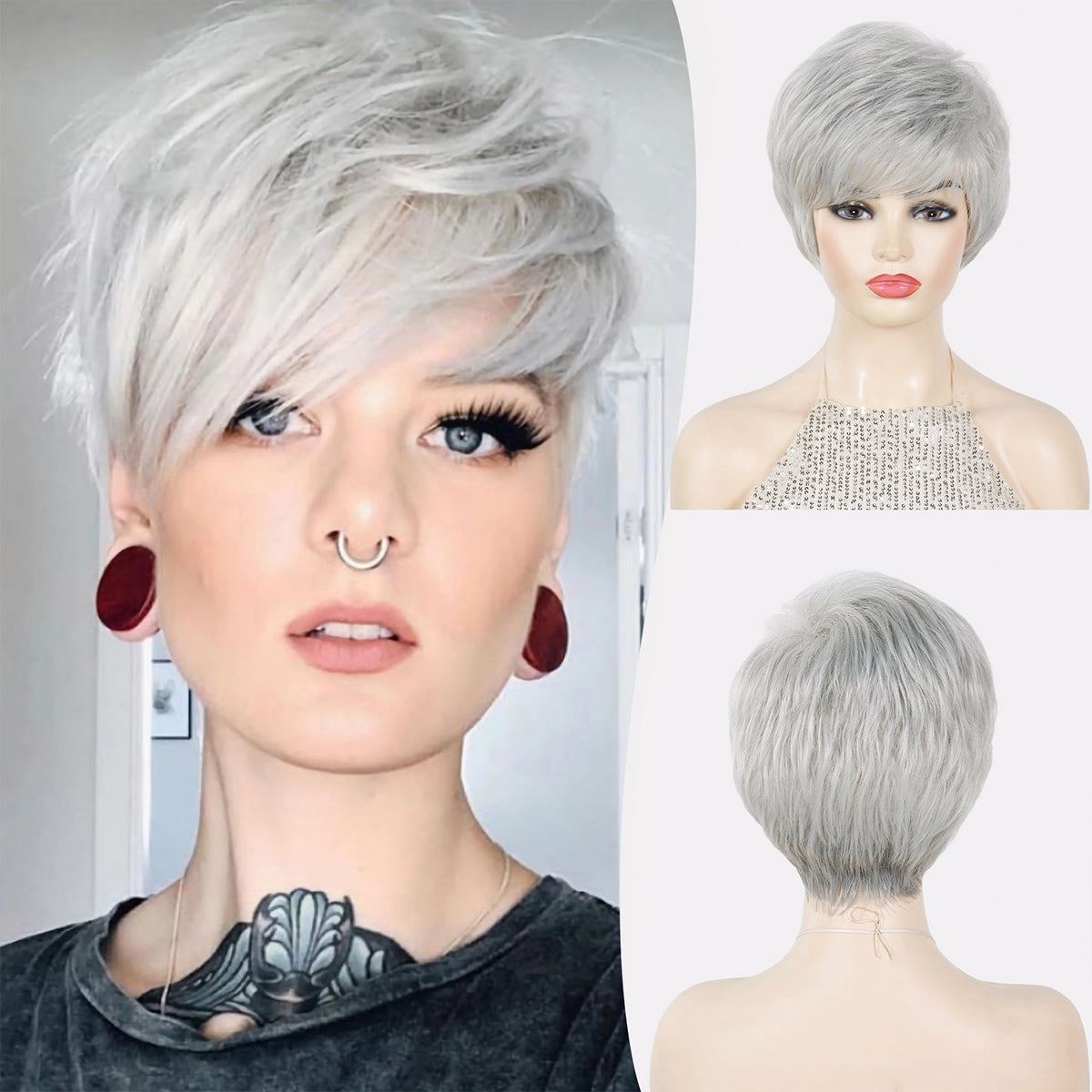Short Bob Wigs Super Heat-Resistant Synthetic Hair, Perfect for Everyday Wear