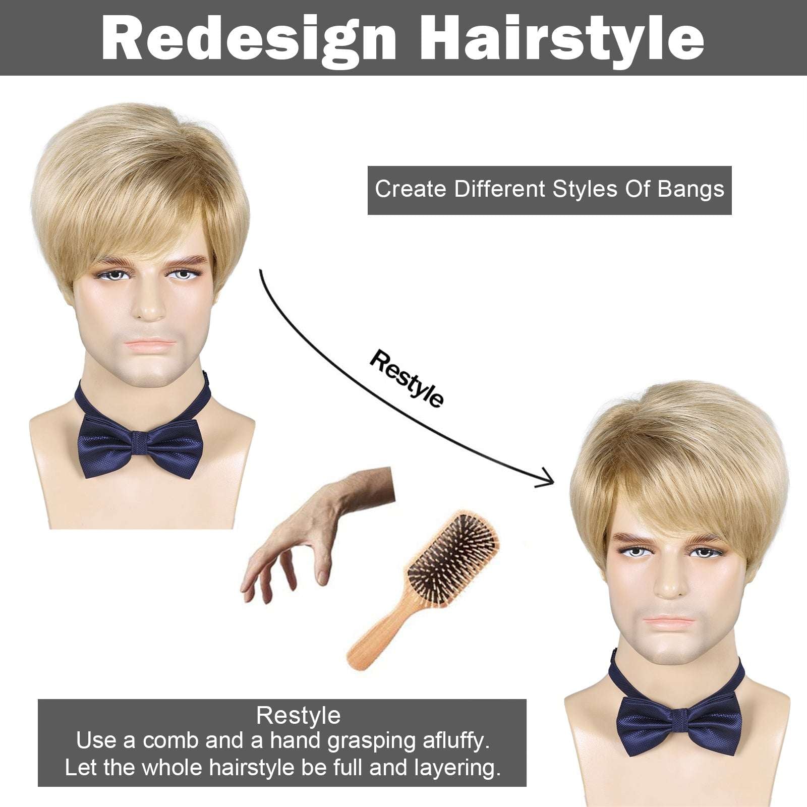 Top-Rated Men's Wig – Heat-Resistant Material, Customer Favorites