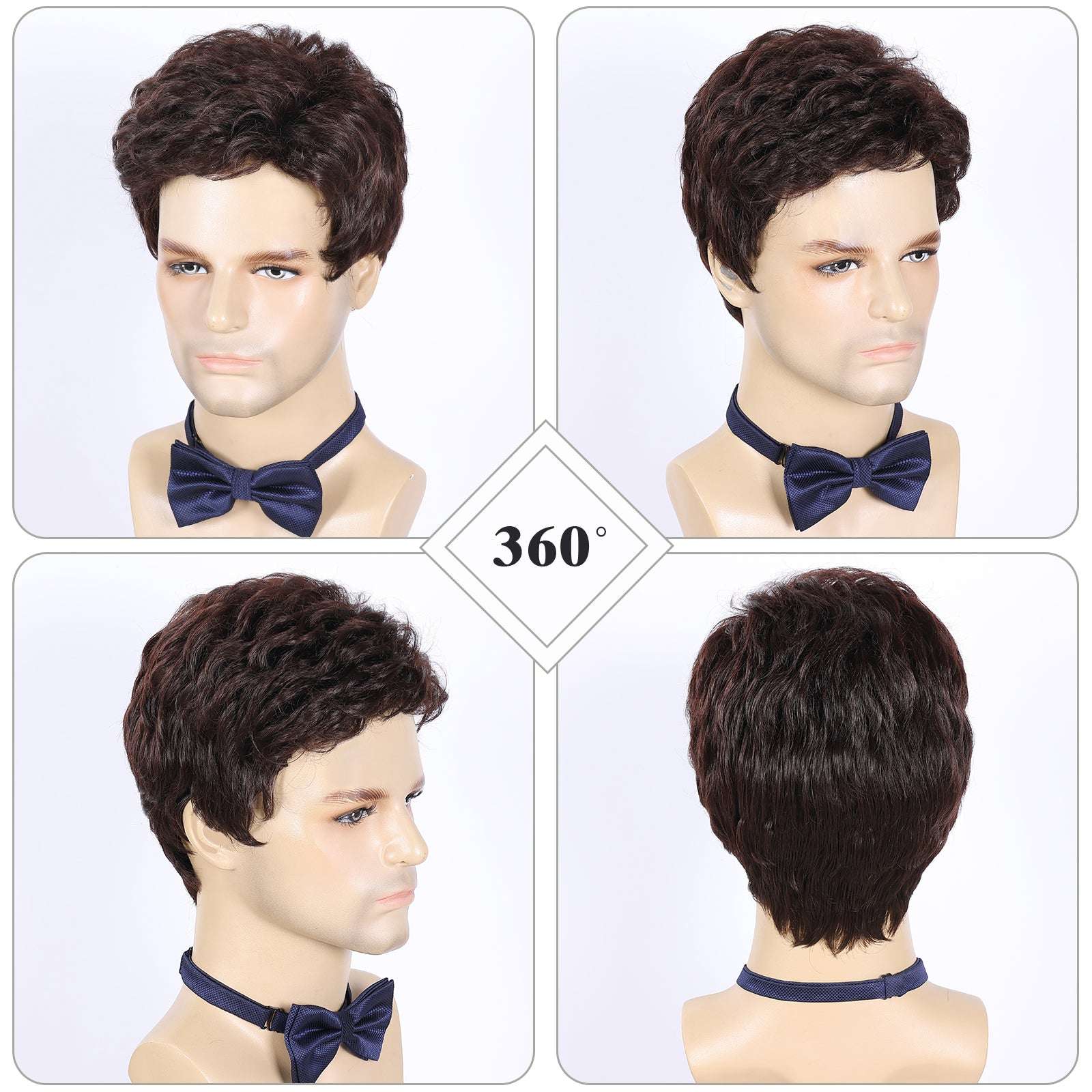 Middle-Aged Men's Wig – Heat-Resistant Material, Natural Gray Coverage