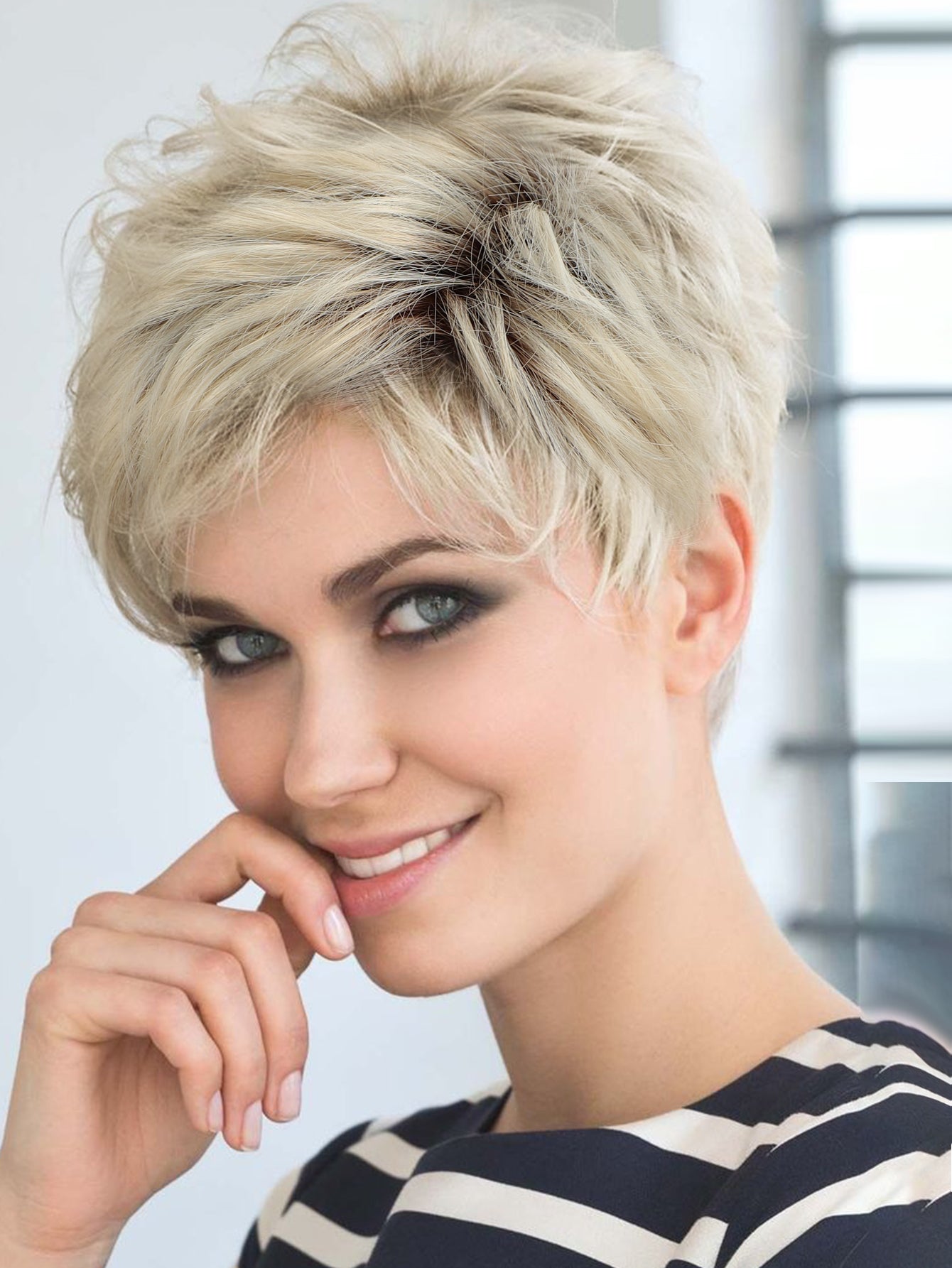 Youthful girl multi - colored wig - Fluffy, heat - resistant synthetic realistic hair strands, with multiple colors to choose from