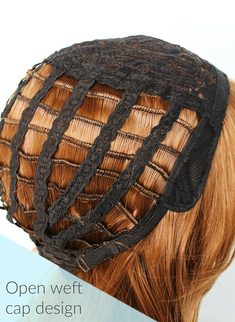 Curly Red Wig · Long Ginger Auburn Glueless Unit with Bangs