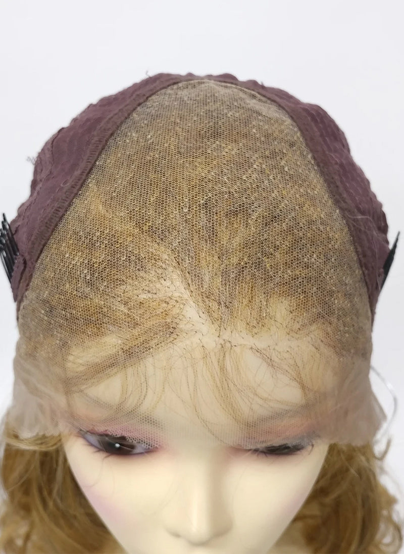 Ear-to-Ear HD Deep Lace Front Long Butterscotch Light Blonde and Brown Wavy Free Part Heat Resistant 35 Inch Wig [Belle-2216]