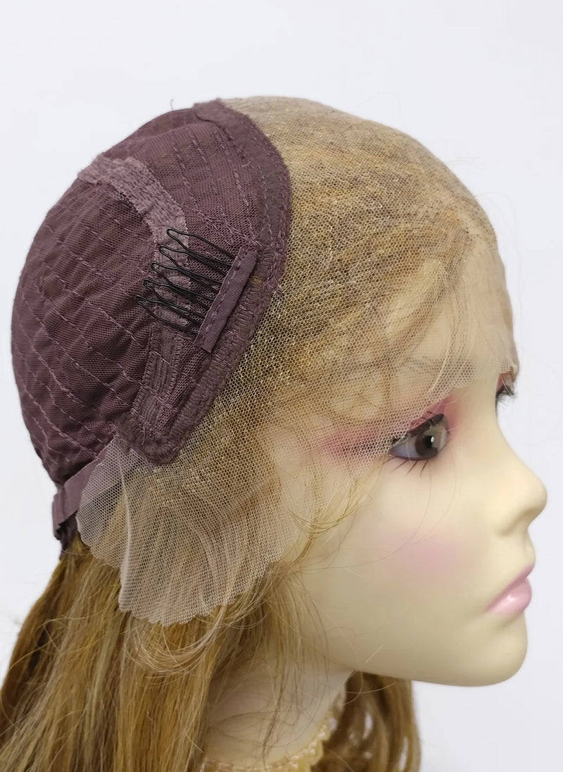 Ear-to-Ear HD Deep Lace Front Long Butterscotch Light Blonde and Brown Wavy Free Part Heat Resistant 35 Inch Wig [Belle-2216]