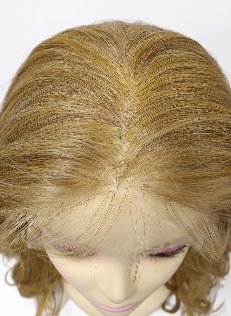 Ear-to-Ear HD Deep Lace Front Long Butterscotch Light Blonde and Brown Wavy Free Part Heat Resistant 35 Inch Wig [Belle-2216]