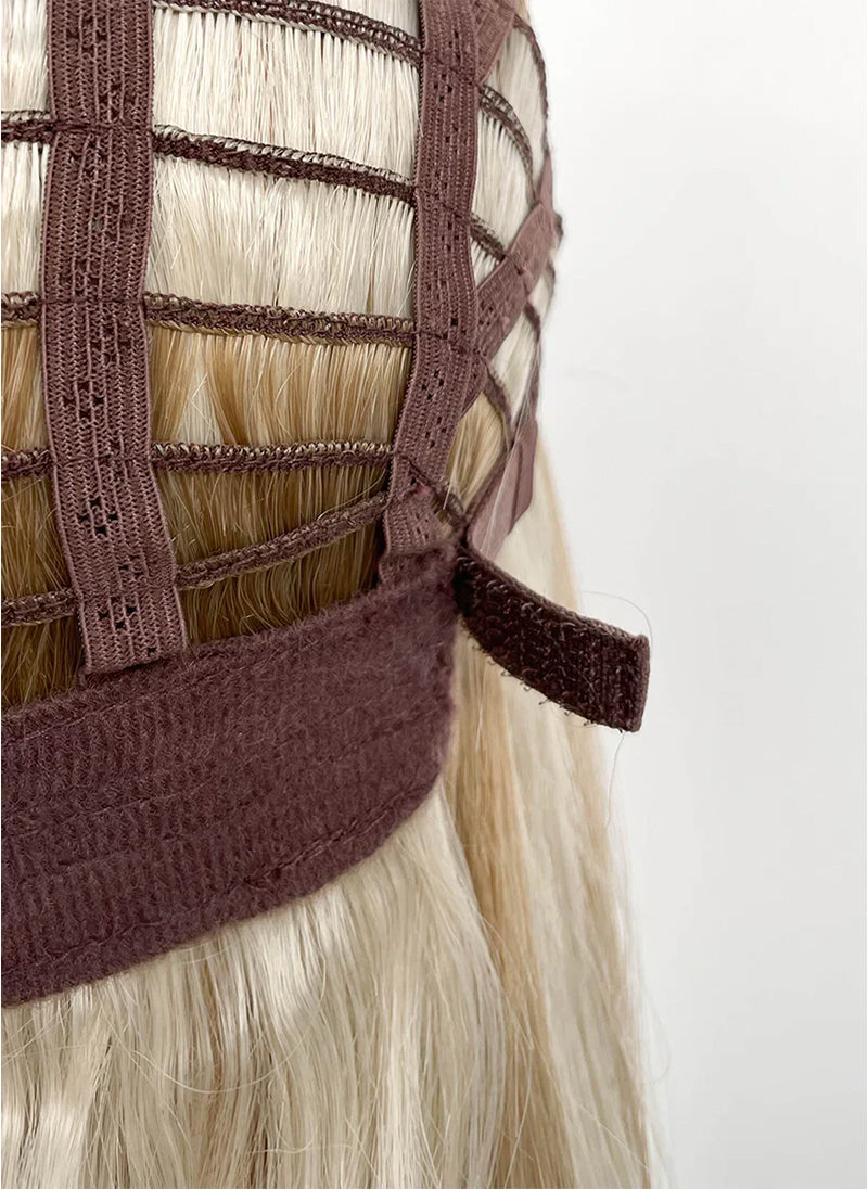 Blonde With Dark Roots Straight Bob Mono Top Lace Wig