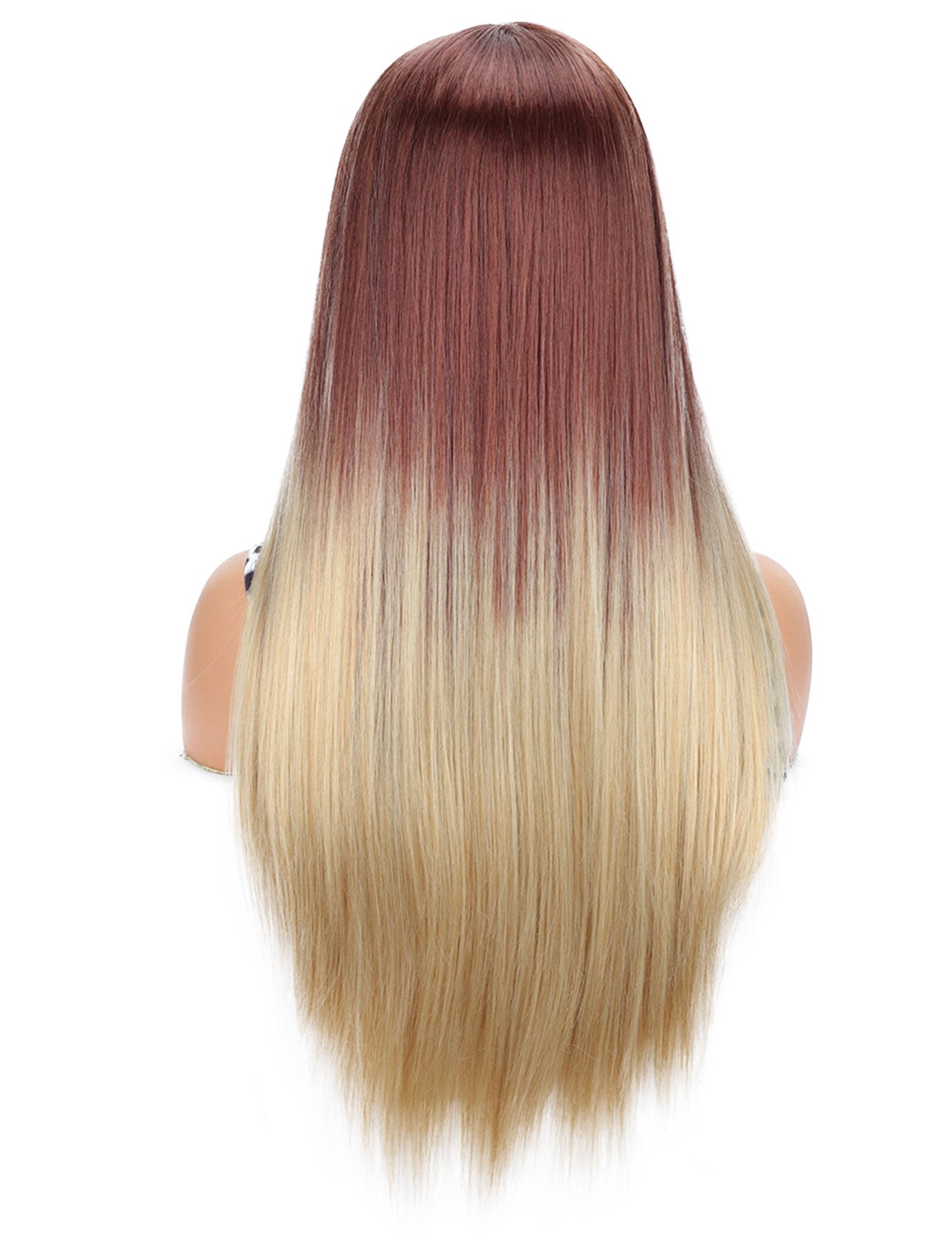 Long Straight Blonde Ombre Wig for Women with Middle Part Synthetic Hair Wig for Women Full Wig Daily Cosplay Party