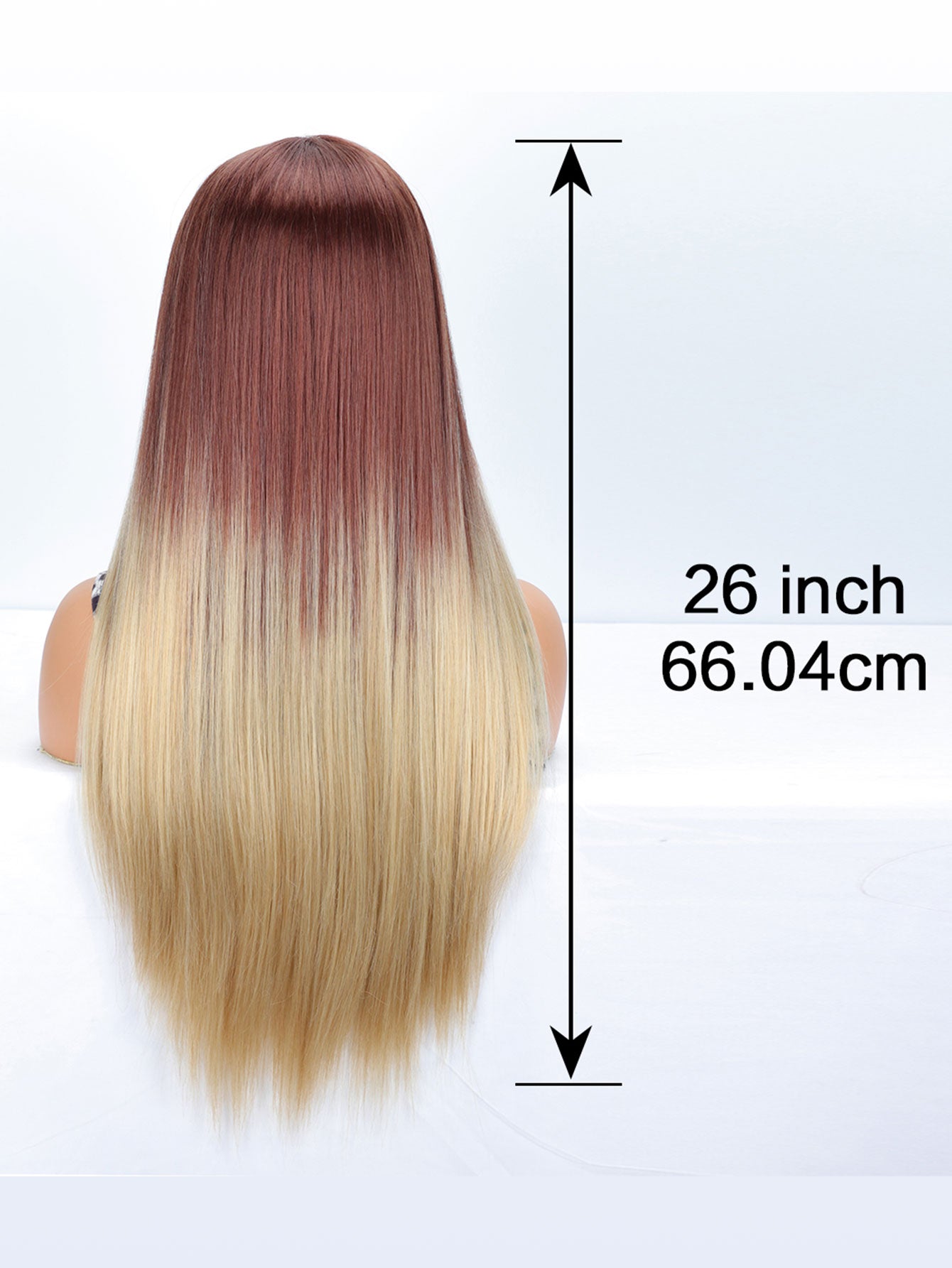 Long Straight Blonde Ombre Wig for Women with Middle Part Synthetic Hair Wig for Women Full Wig Daily Cosplay Party