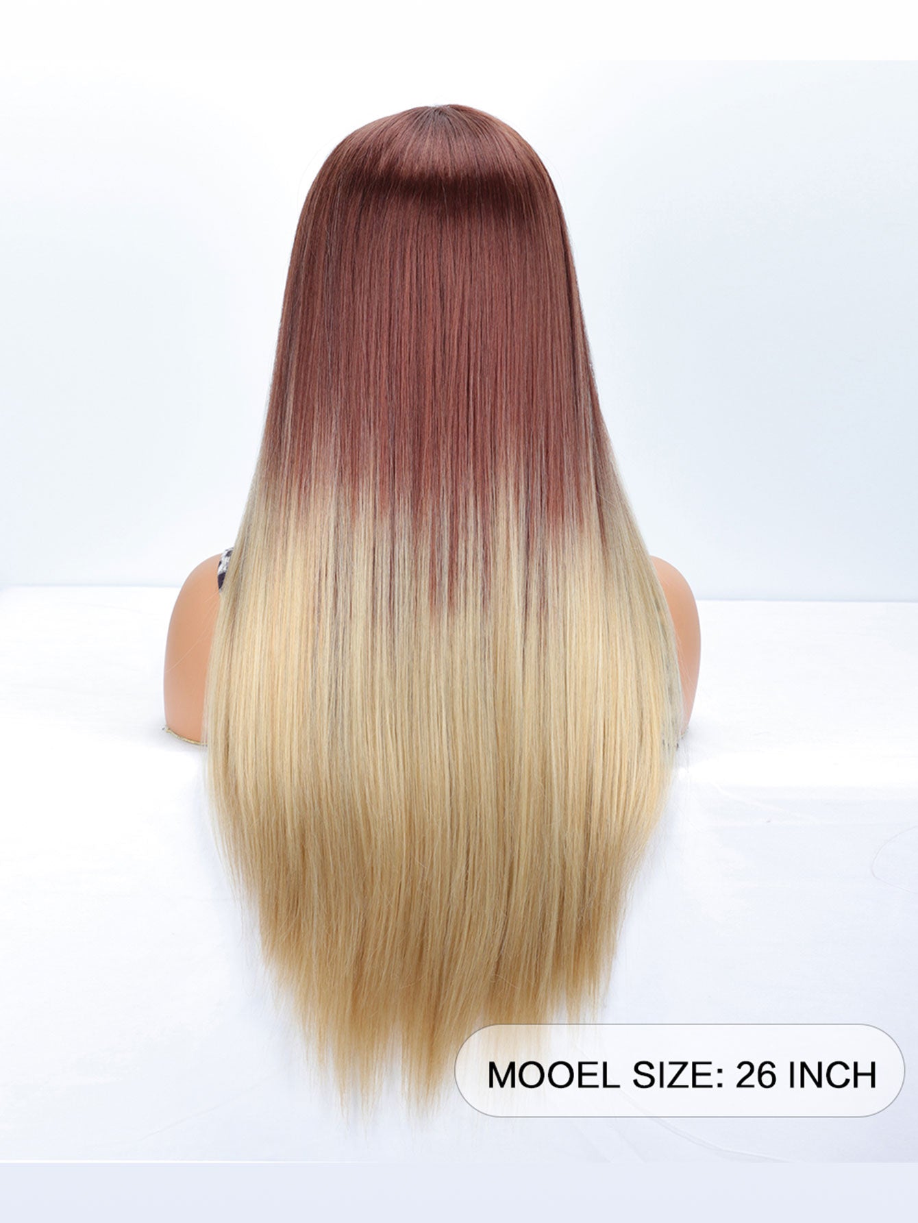 Long Straight Blonde Ombre Wig for Women with Middle Part Synthetic Hair Wig for Women Full Wig Daily Cosplay Party