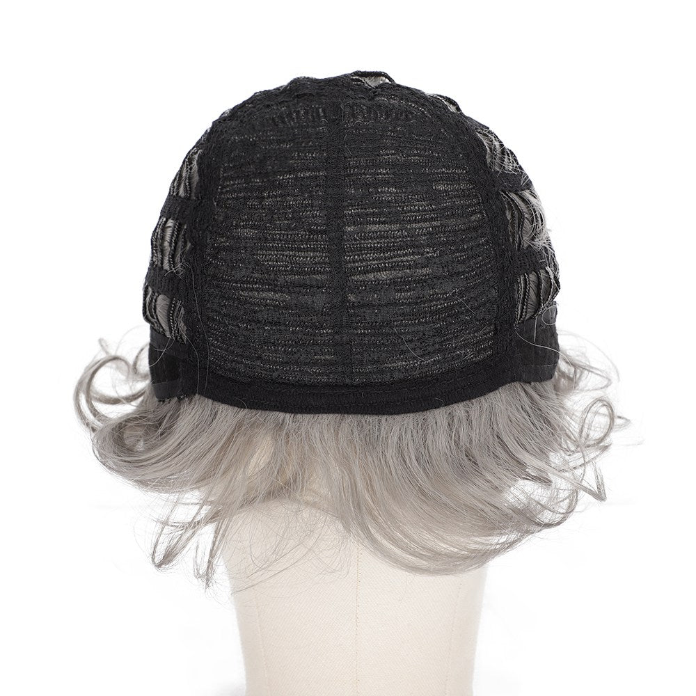 Short curly wig side bangs curly wave hair synthetic wig