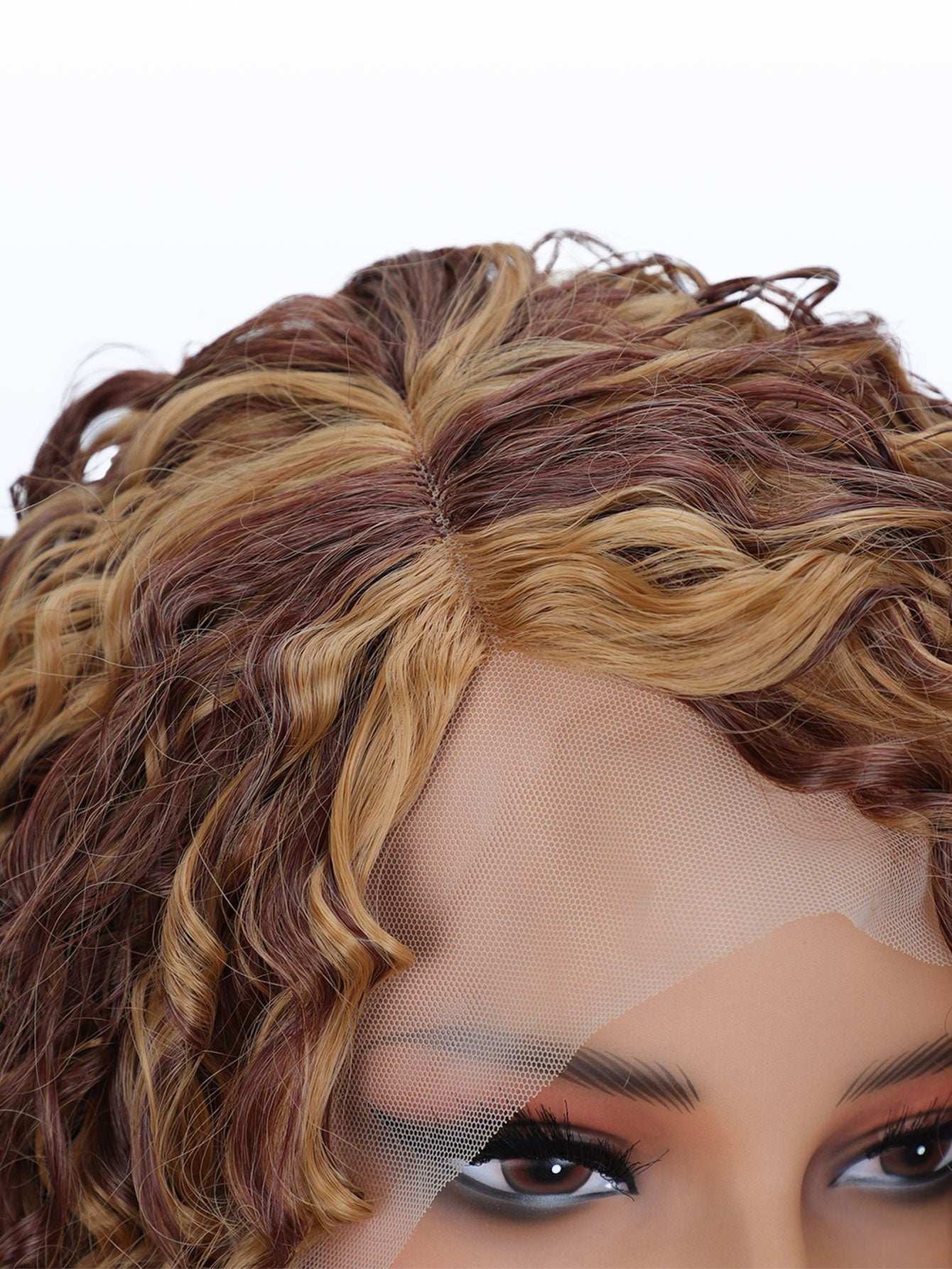 Virgin Brazilian Peruvian Water Wave Heat Resistant Fiber Hair Wigs 13X4 HD Transparent Lace Sealing African Roll Short Bow Daily Cosplay Party