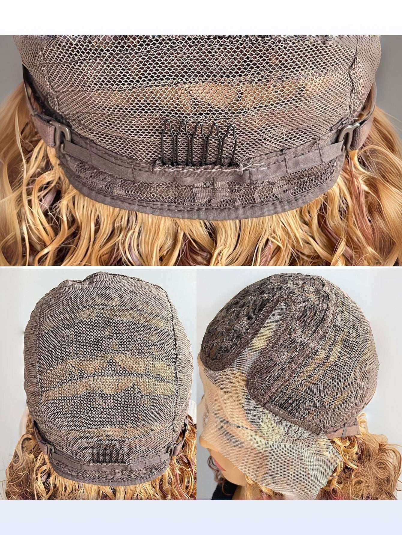 Virgin Brazilian Peruvian Water Wave Heat Resistant Fiber Hair Wigs 13X4 HD Transparent Lace Sealing African Roll Short Bow Daily Cosplay Party