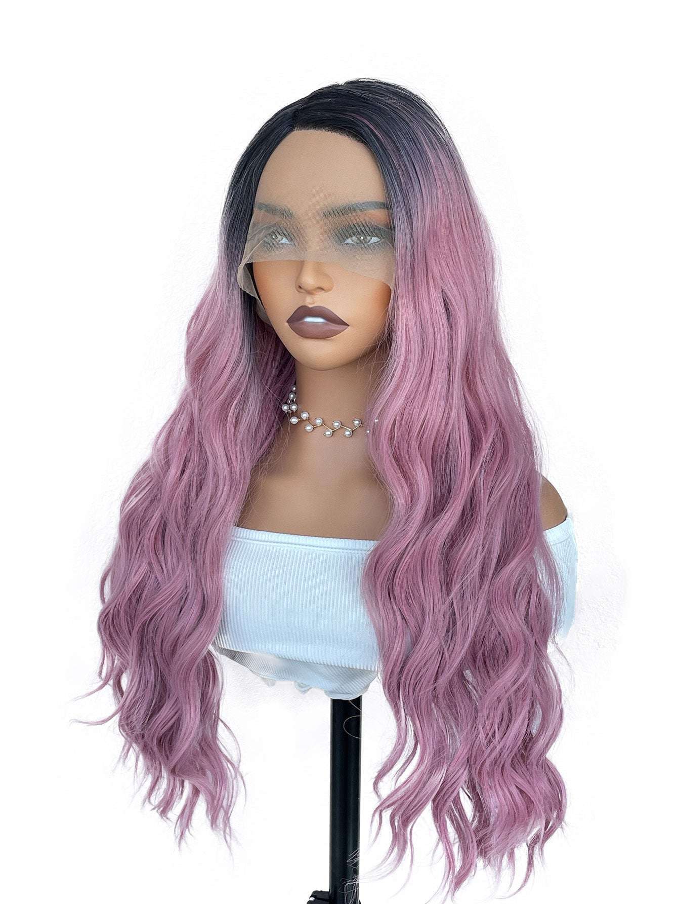 Women Long Wavy Synthetic Wig Heat Resistant Fiber Hair Wigs Daily Cosplay Party