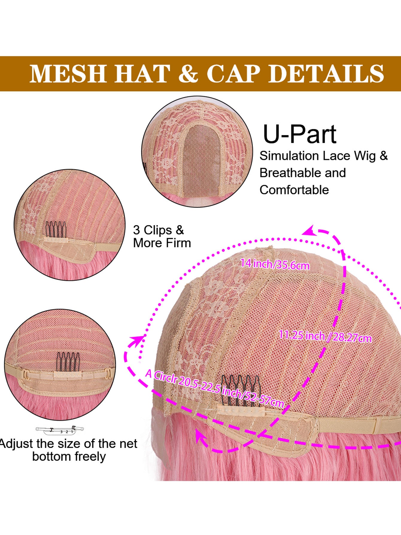 Heat-Resistant U-Type Lace Wig – Wholesale & Retail, Simulation Hairline, Comfort Fit